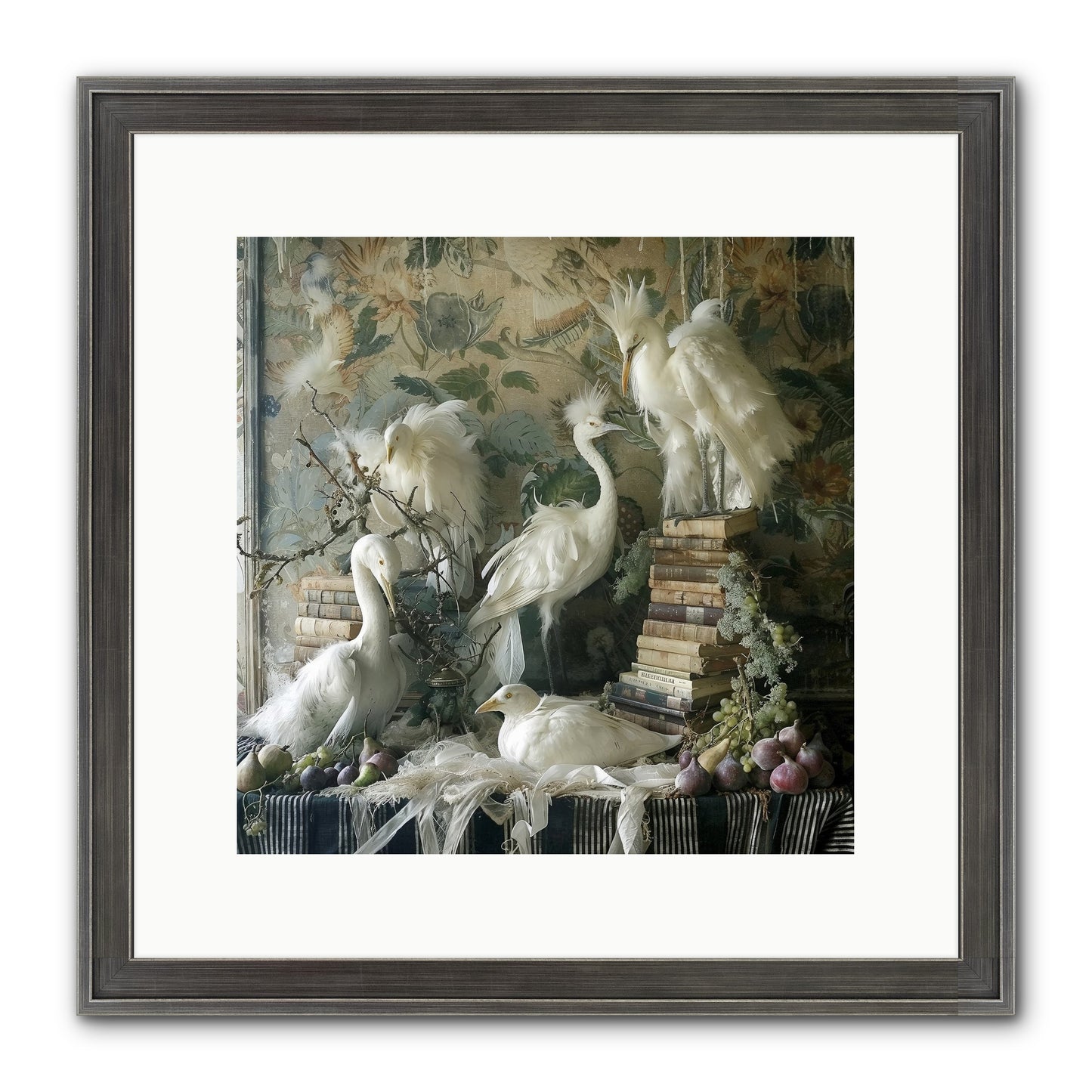 Salon Des Oiseaux Rêveurs Framed Print - Slimwoods Black/Silver 12x12