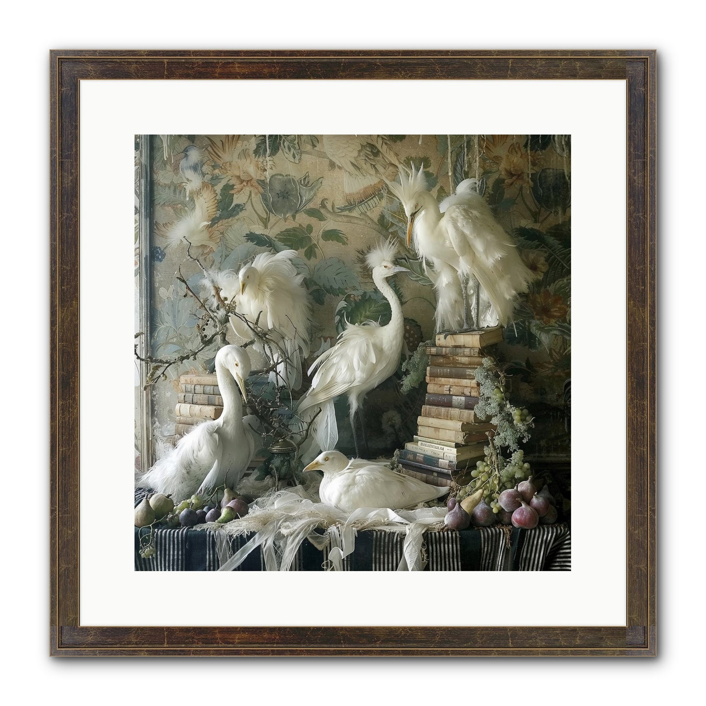 Salon Des Oiseaux Rêveurs Framed Print - Slimwoods Black/Gold 16x16