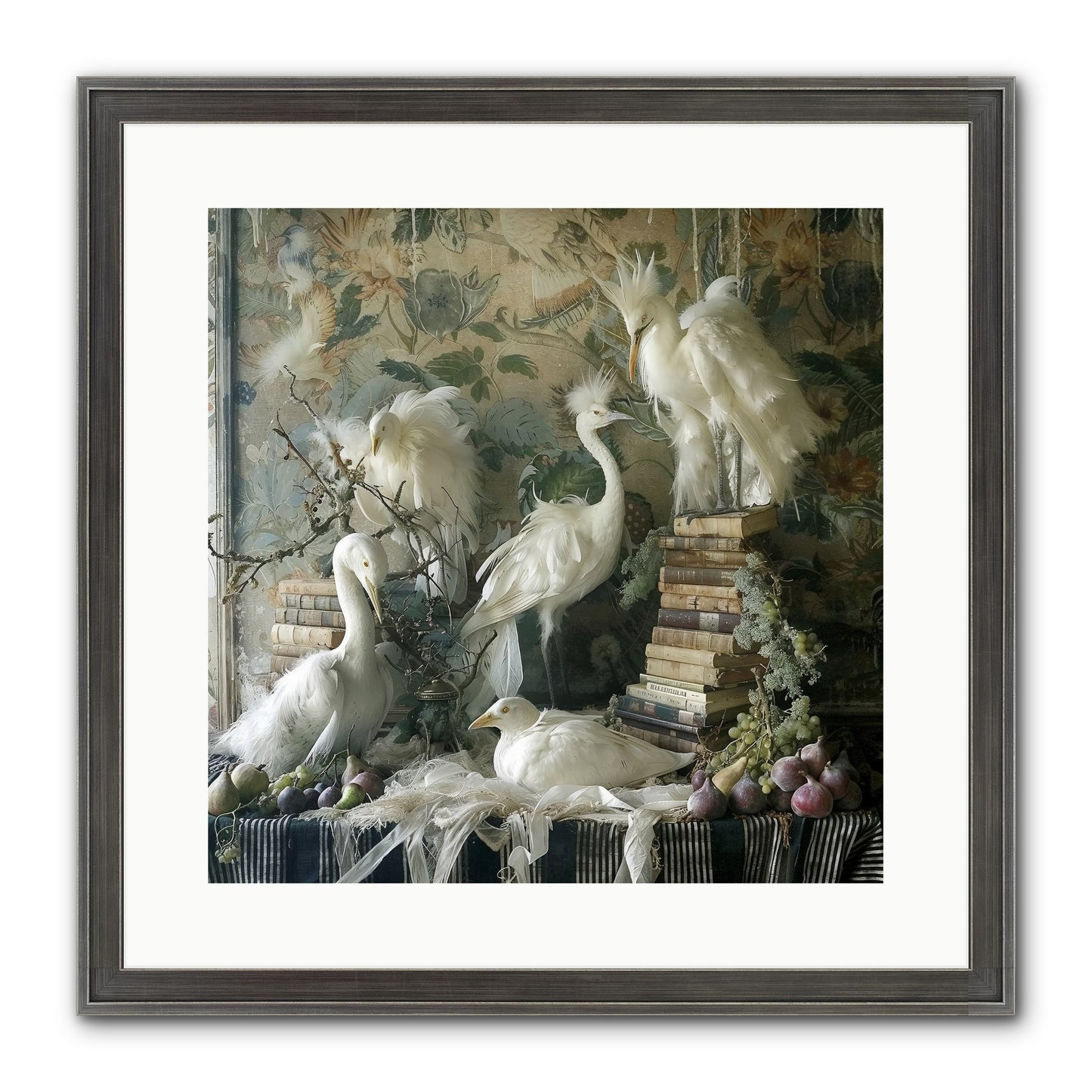 Salon Des Oiseaux Rêveurs Framed Print - Slimwoods Black/Silver 16x16