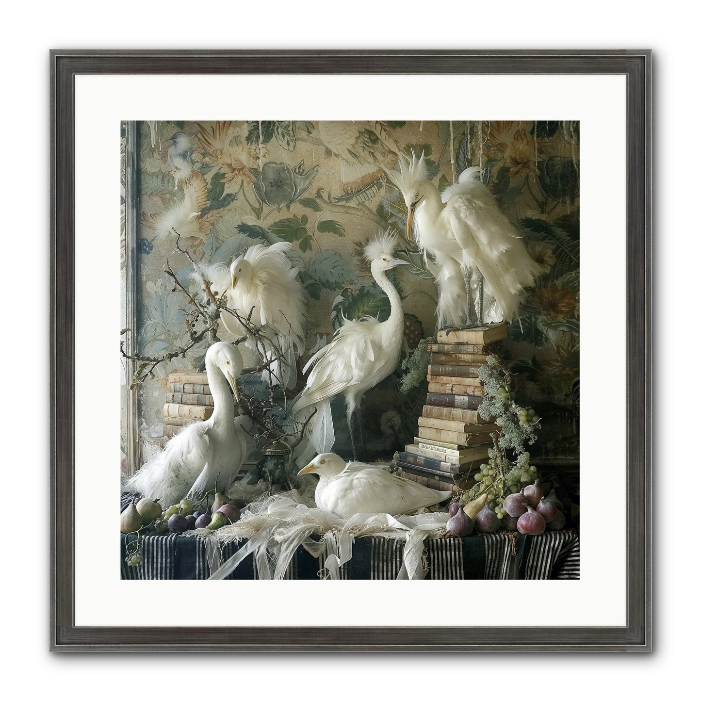 Salon Des Oiseaux Rêveurs Framed Print - Slimwoods Black/Silver 20x20