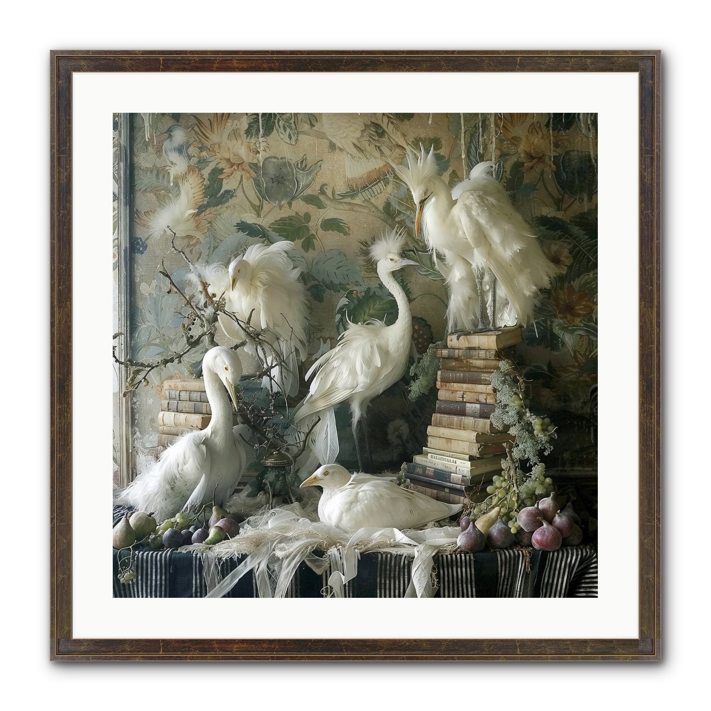Salon Des Oiseaux Rêveurs Framed Print - Slimwoods Black/Gold 24x24