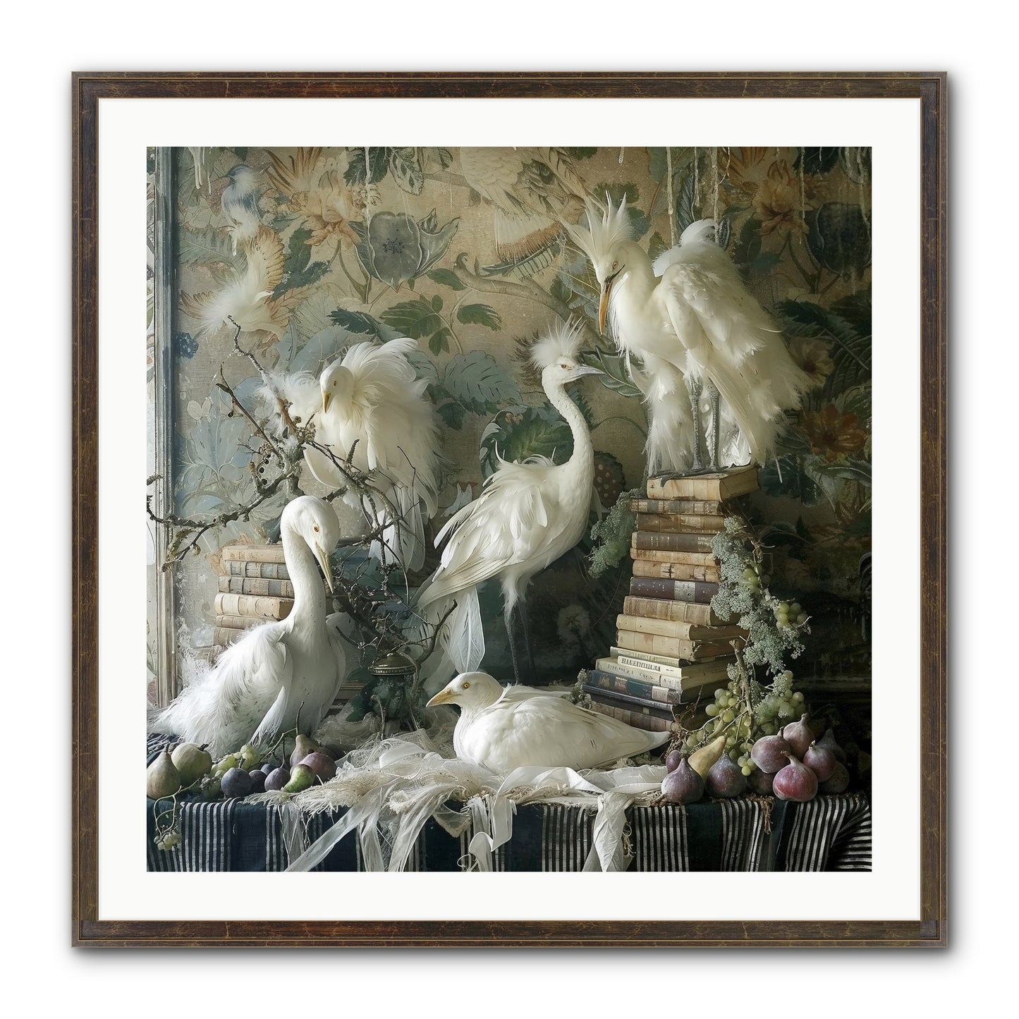 Salon Des Oiseaux Rêveurs Framed Print - Slimwoods Black/Gold 30x30