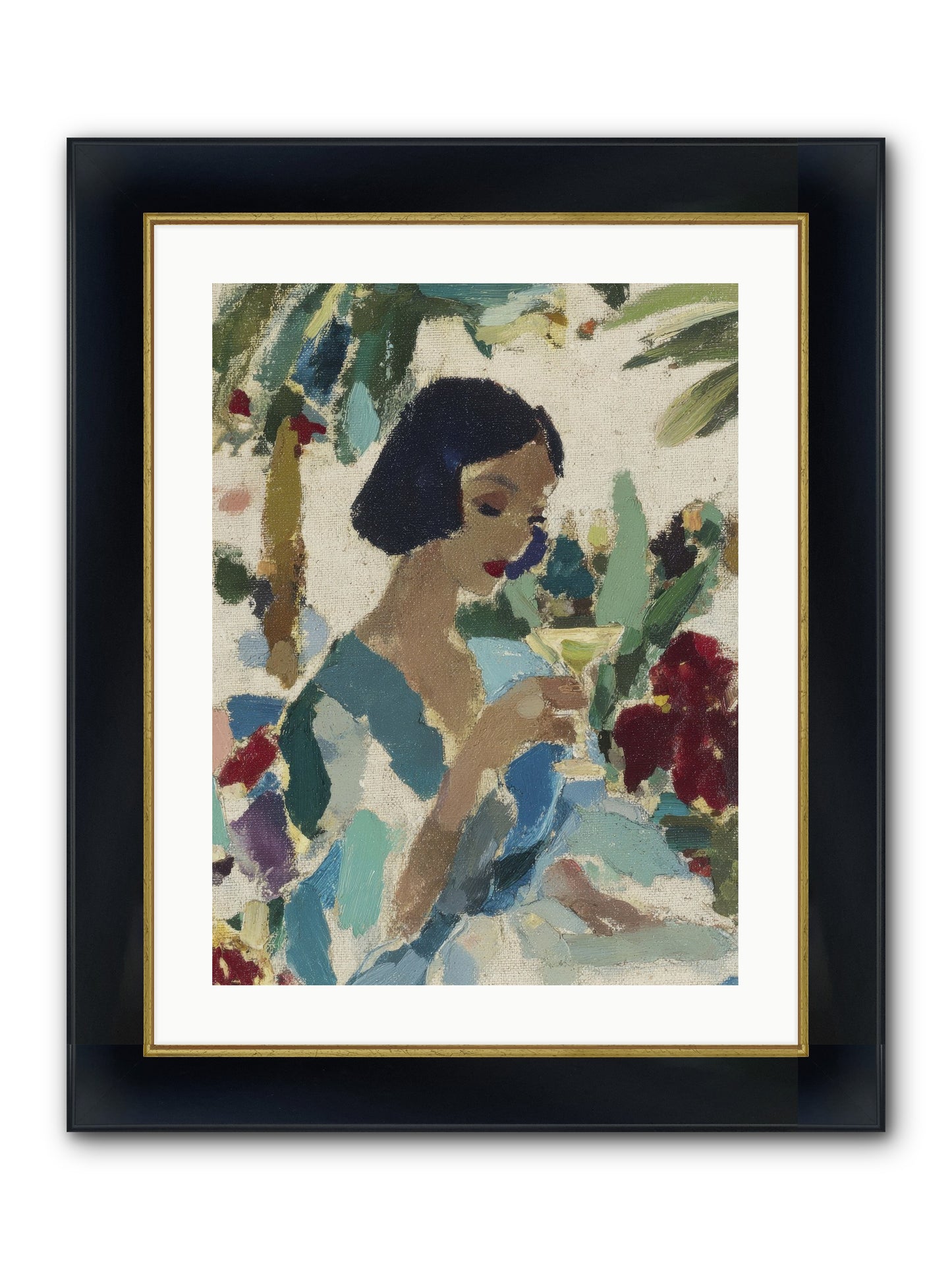 Salt Air And Bubbles Framed Print - Wide Black w/Gold 18x24