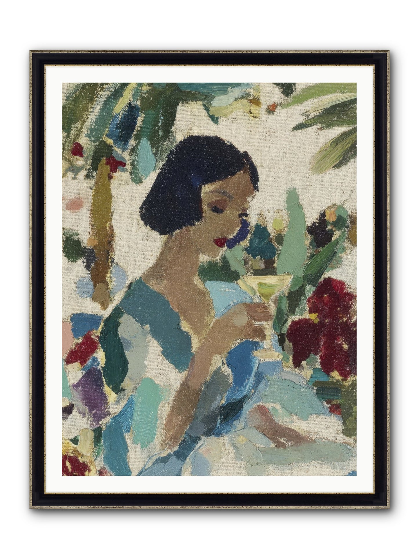Salt Air And Bubbles Framed Print - Black & Gold 36x48