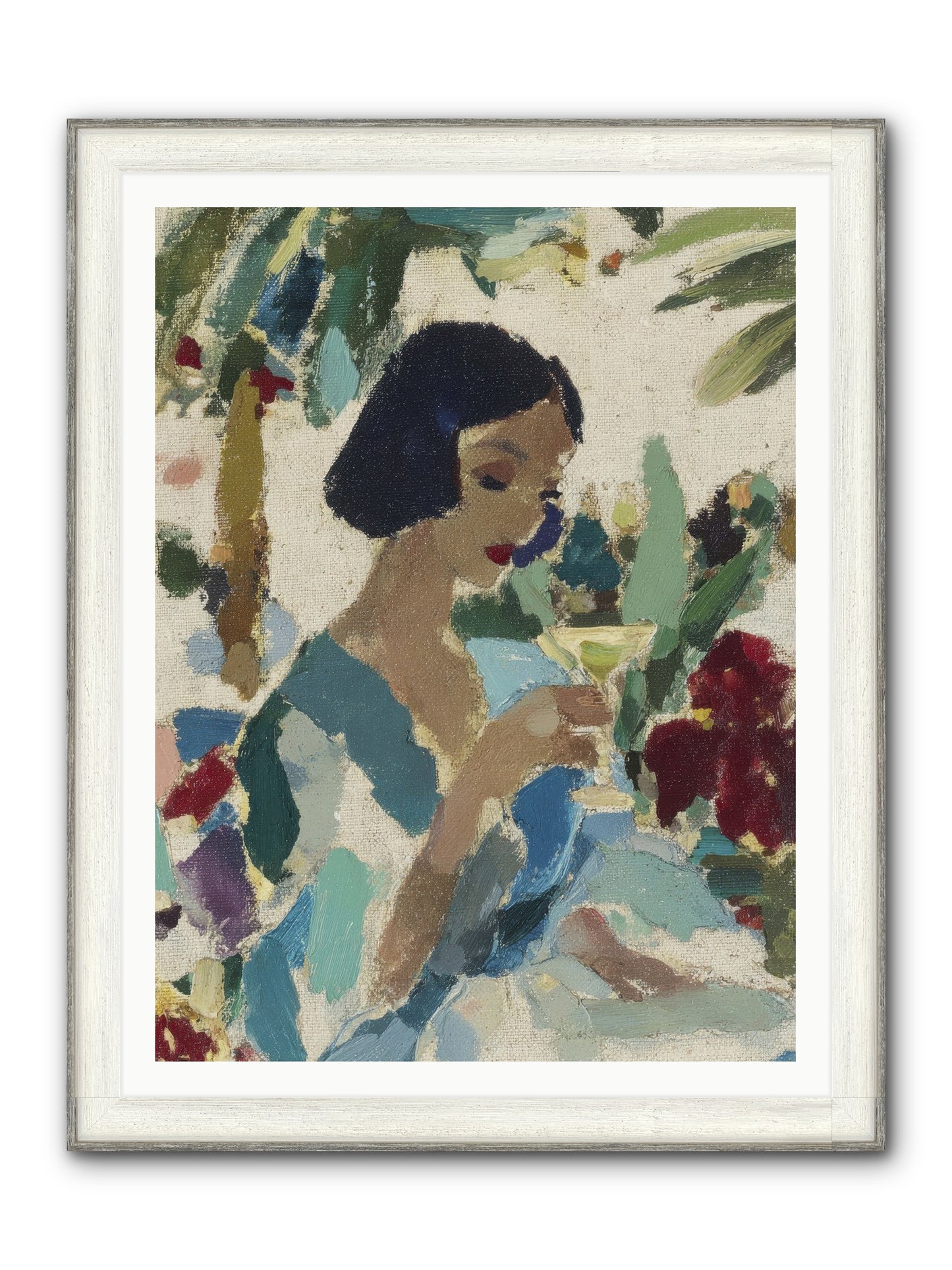 Salt Air And Bubbles Framed Print - Driftwood White 36x48