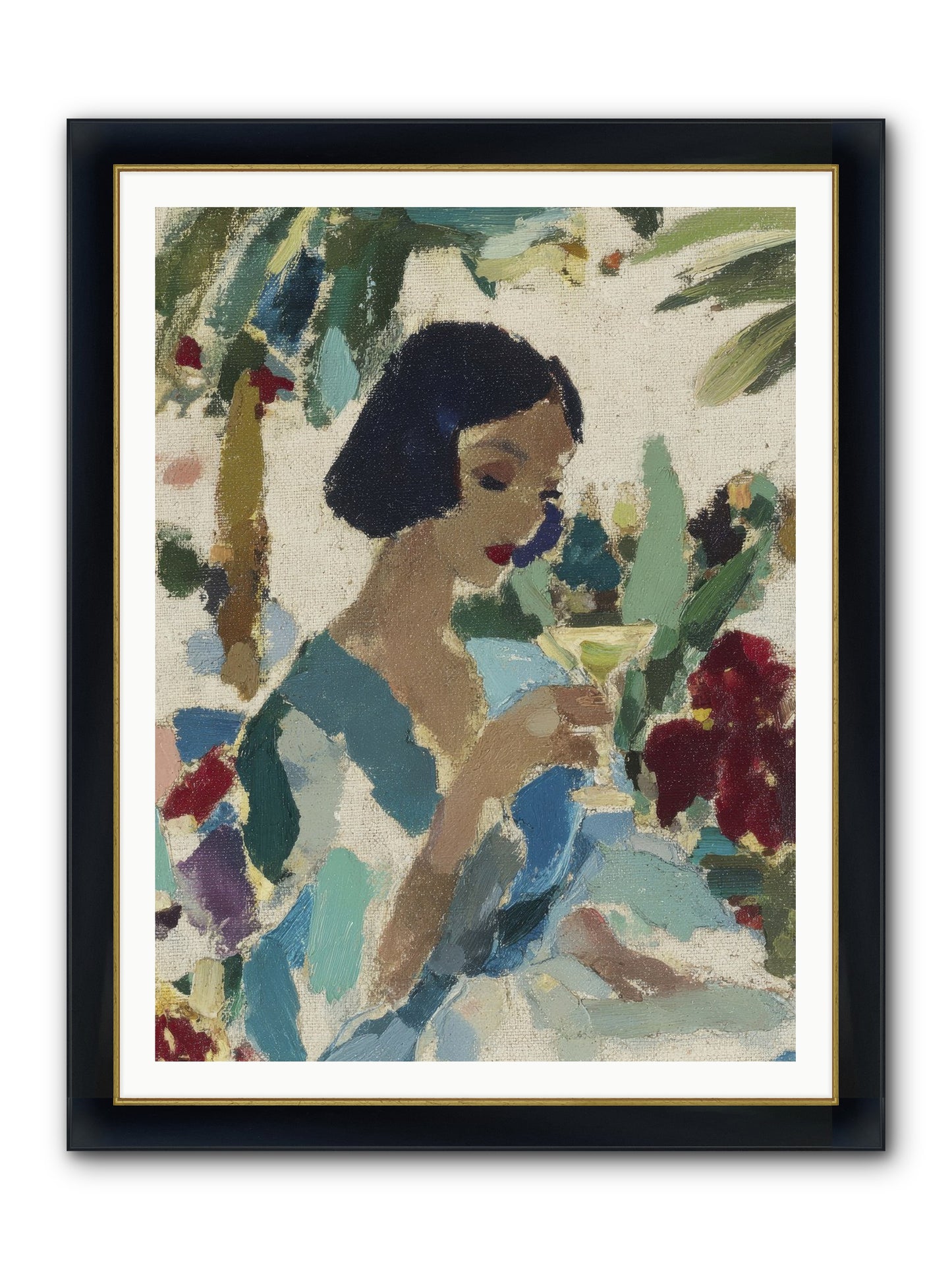 Salt Air And Bubbles Framed Print - Wide Black w/Gold 36x48
