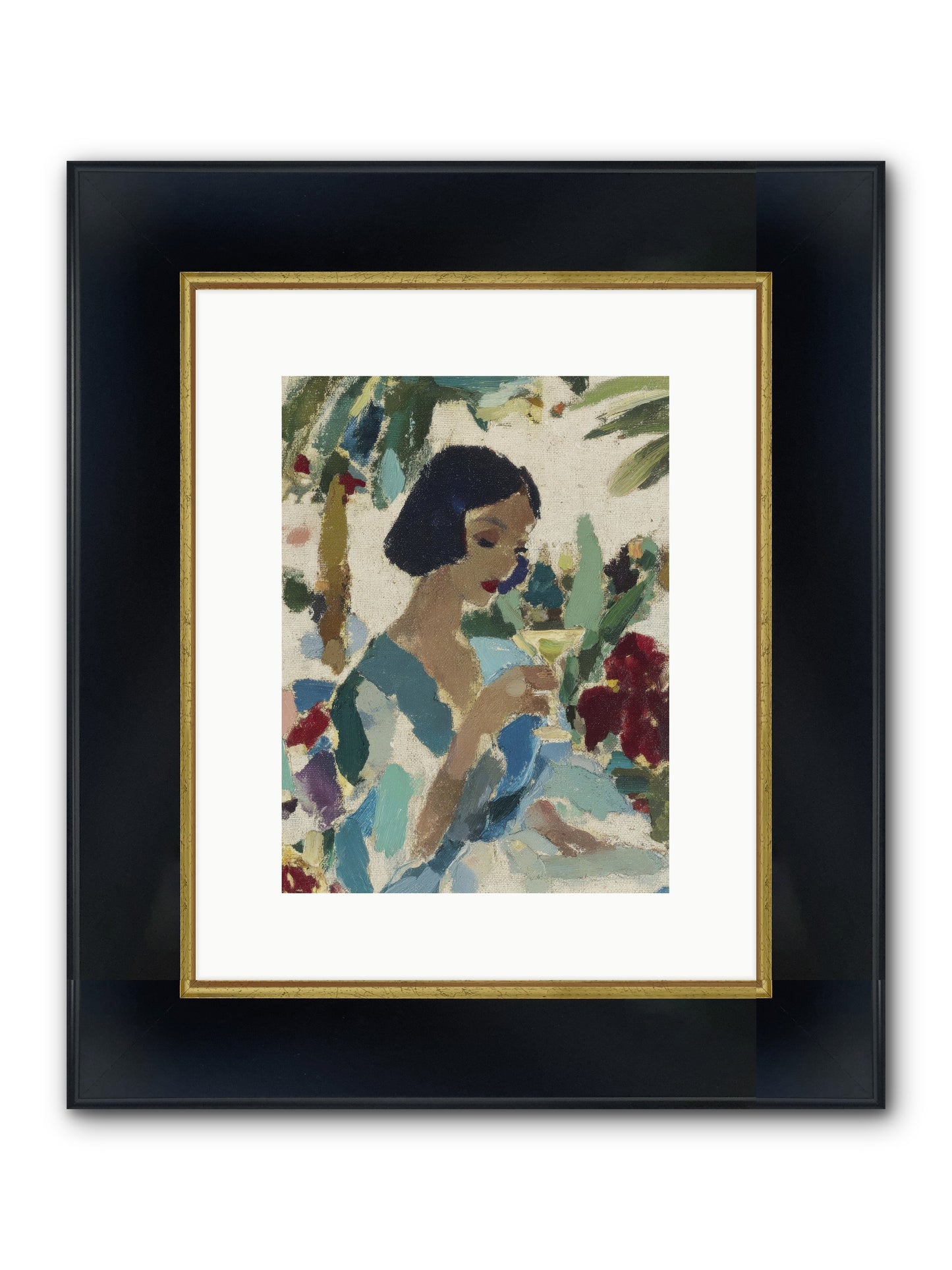 Salt Air And Bubbles Framed Print - Wide Black w/Gold 9x12