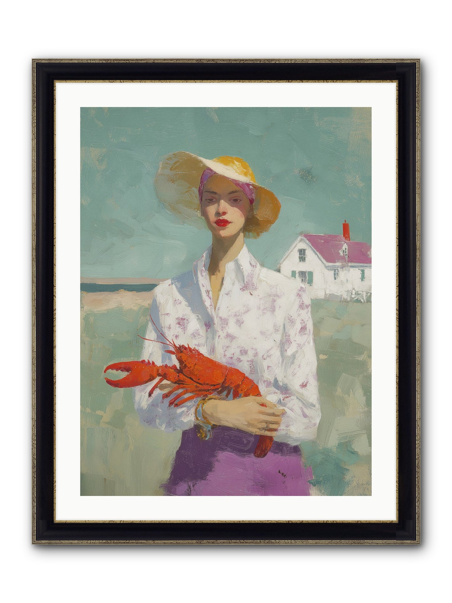 Salt Air Daughter Framed Print - Black & Gold 24x32