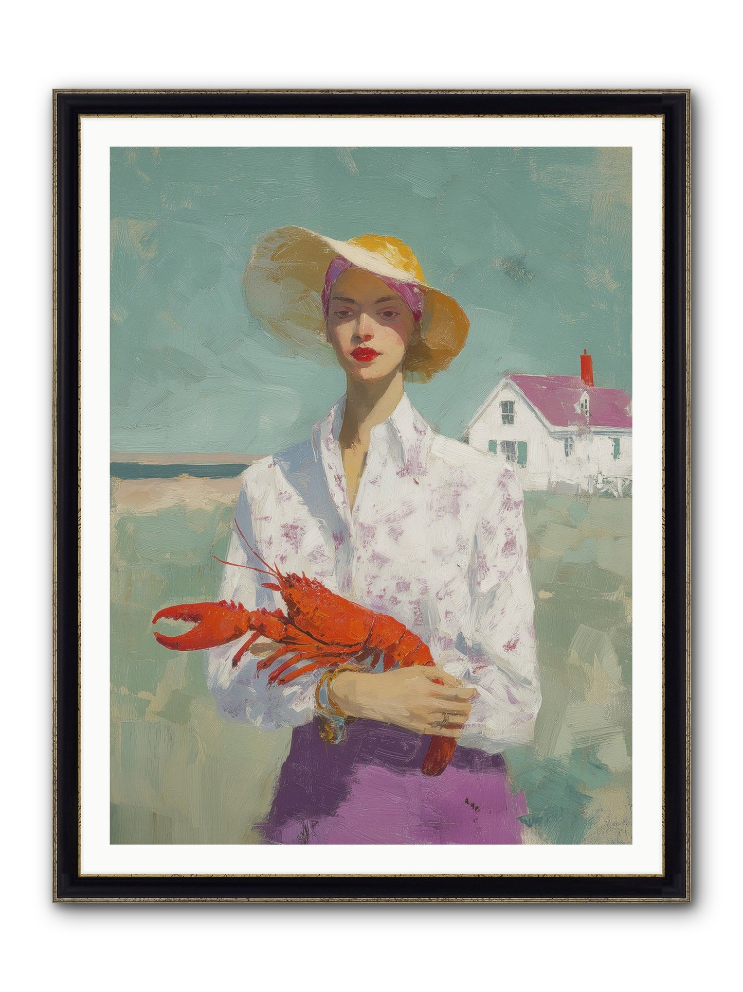 Salt Air Daughter Framed Print - Black & Gold 36x48