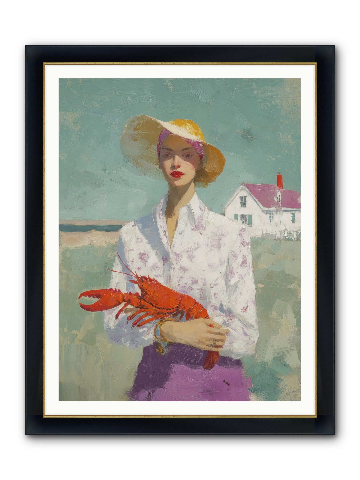 Salt Air Daughter Framed Print - Wide Black w/Gold 36x48
