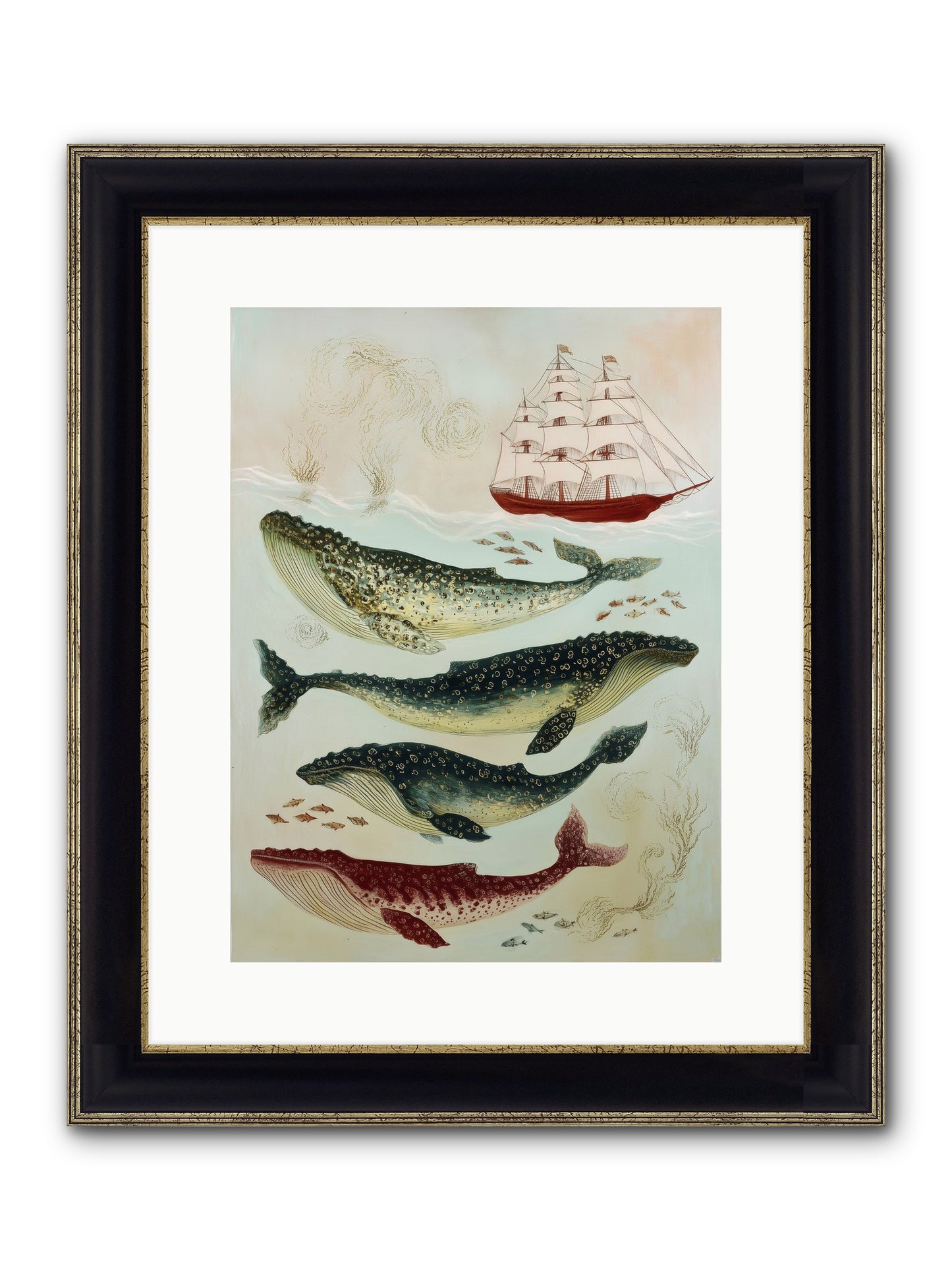 Salt Air Serenade Framed Print - Black & Gold 12x16
