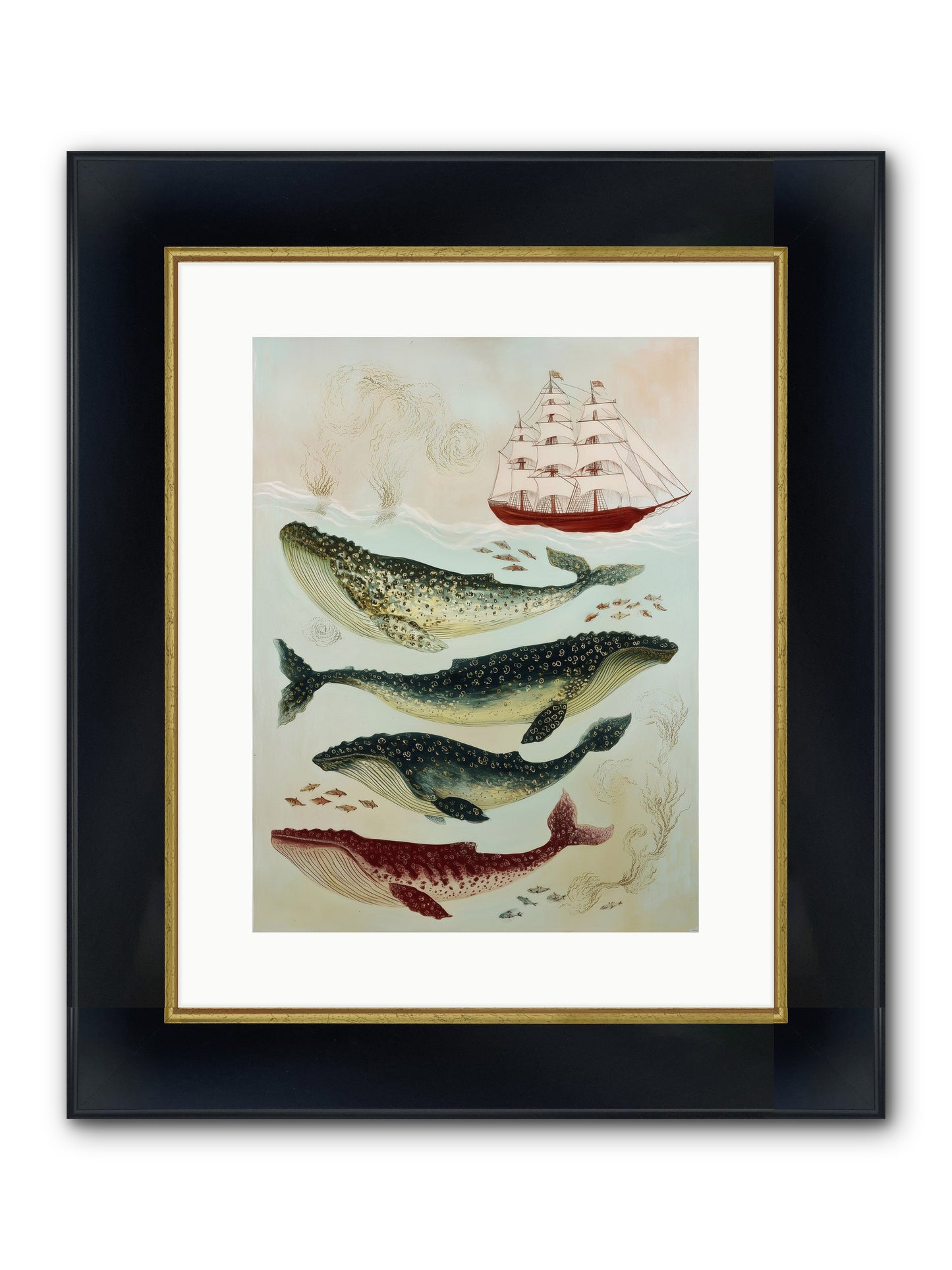 Salt Air Serenade Framed Print - Wide Black w/Gold 12x16