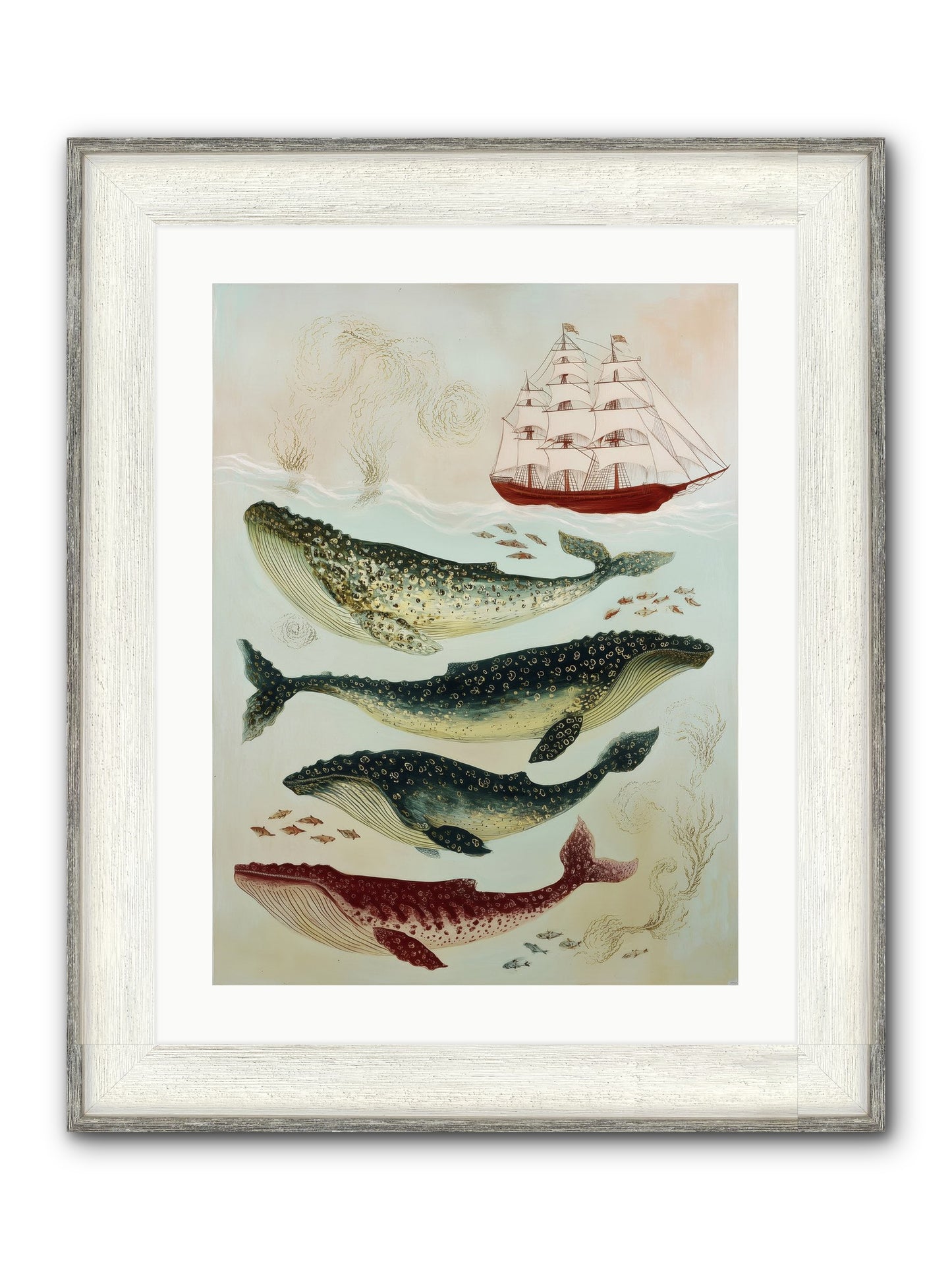 Salt Air Serenade Framed Print - Driftwood White 18x24