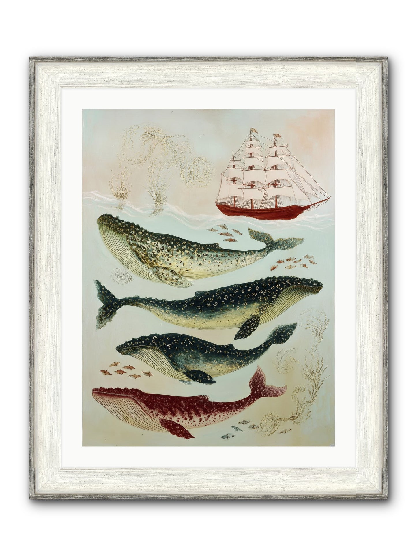 Salt Air Serenade Framed Print - Driftwood White 24x32