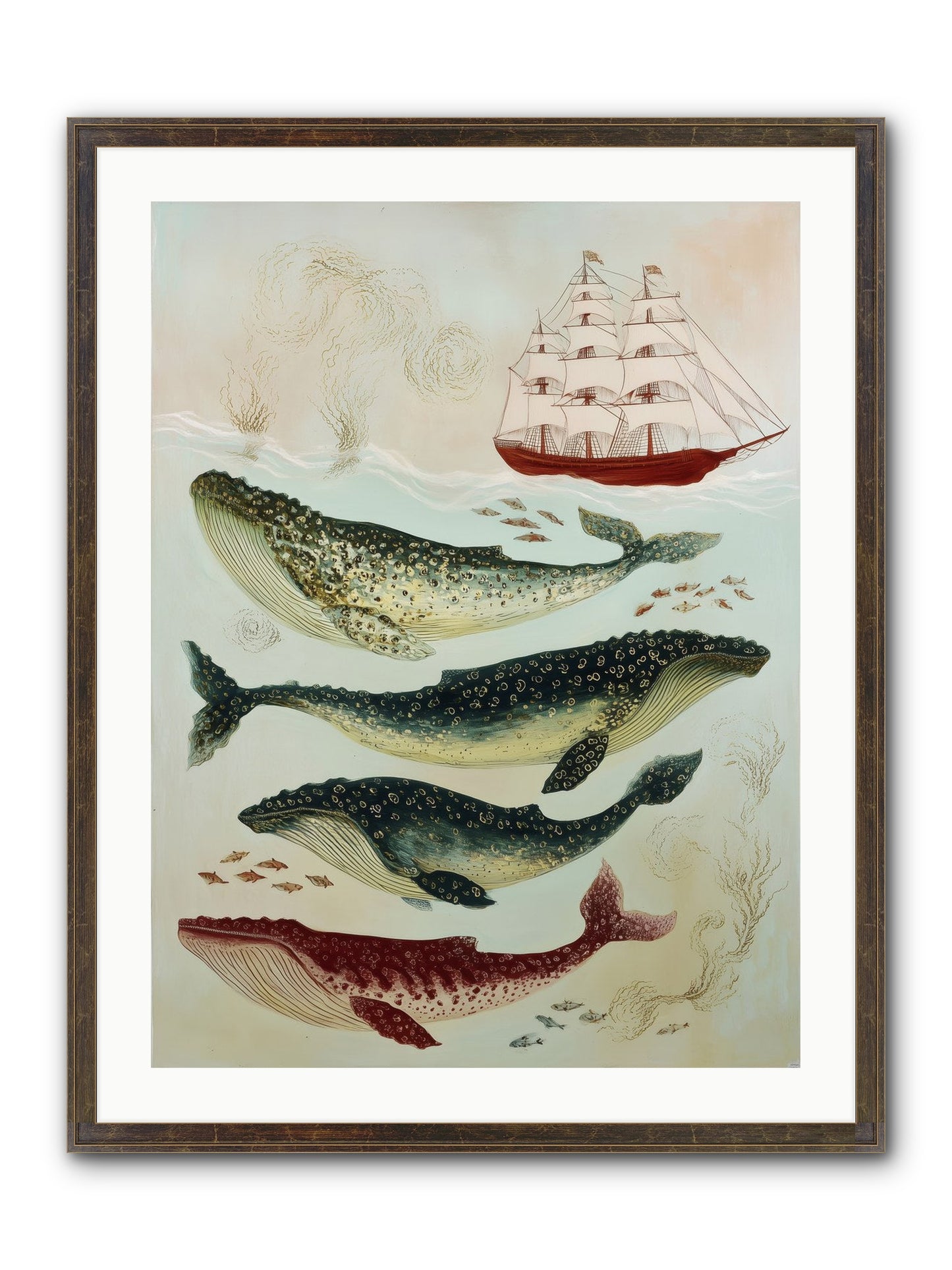 Salt Air Serenade Framed Print - Slimwoods Black/Gold 24x32