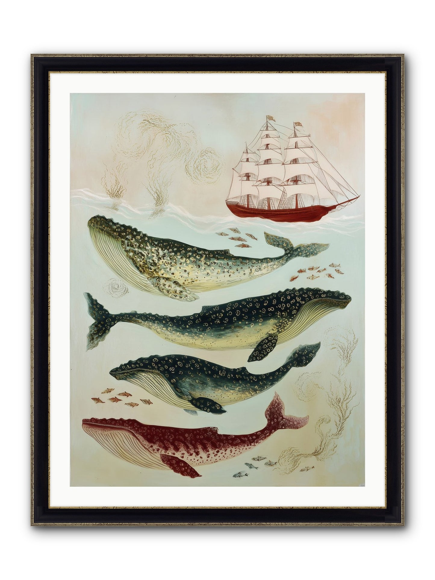 Salt Air Serenade Framed Print - Black & Gold 30x40