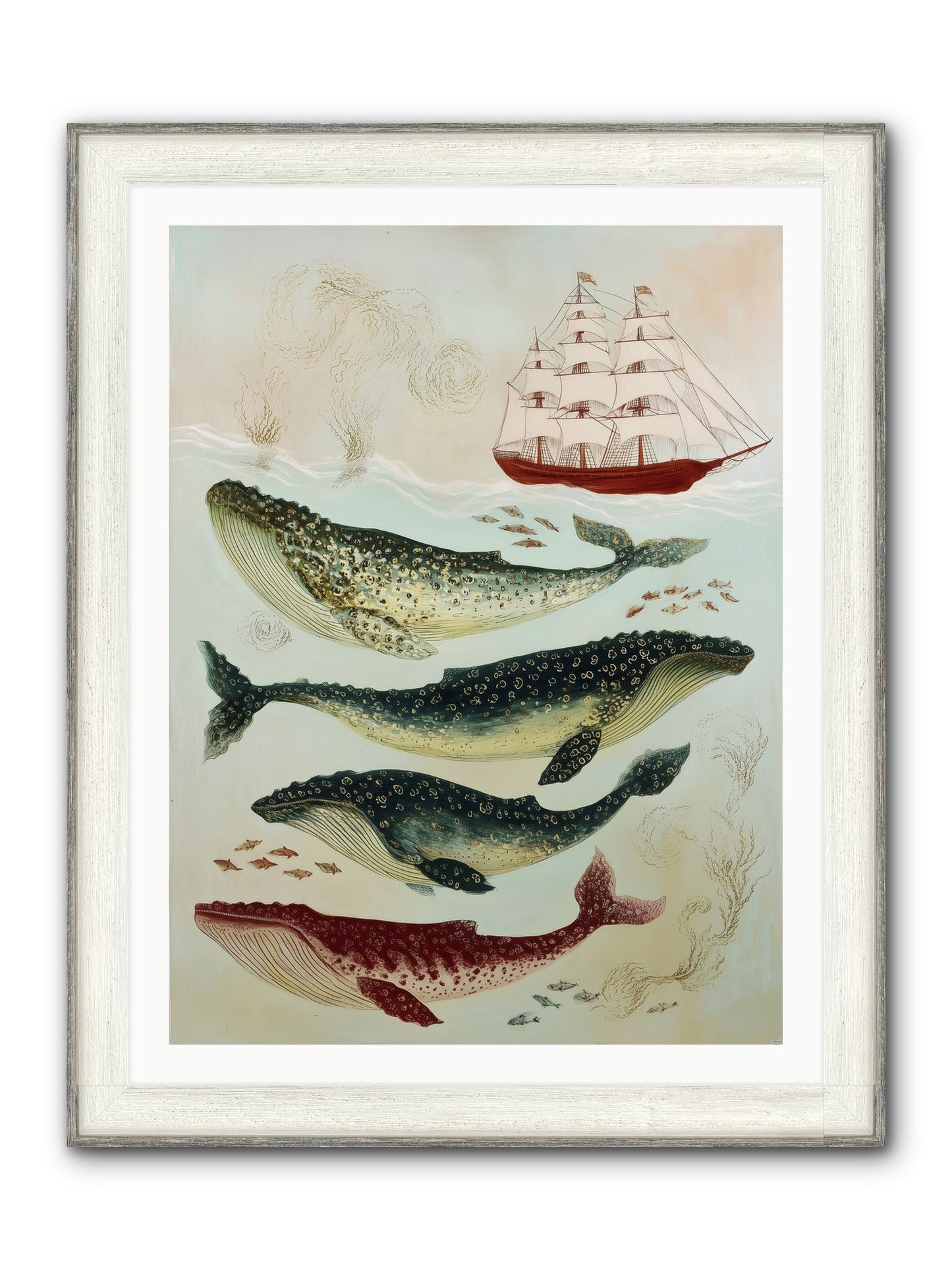 Salt Air Serenade Framed Print - Driftwood White 30x40
