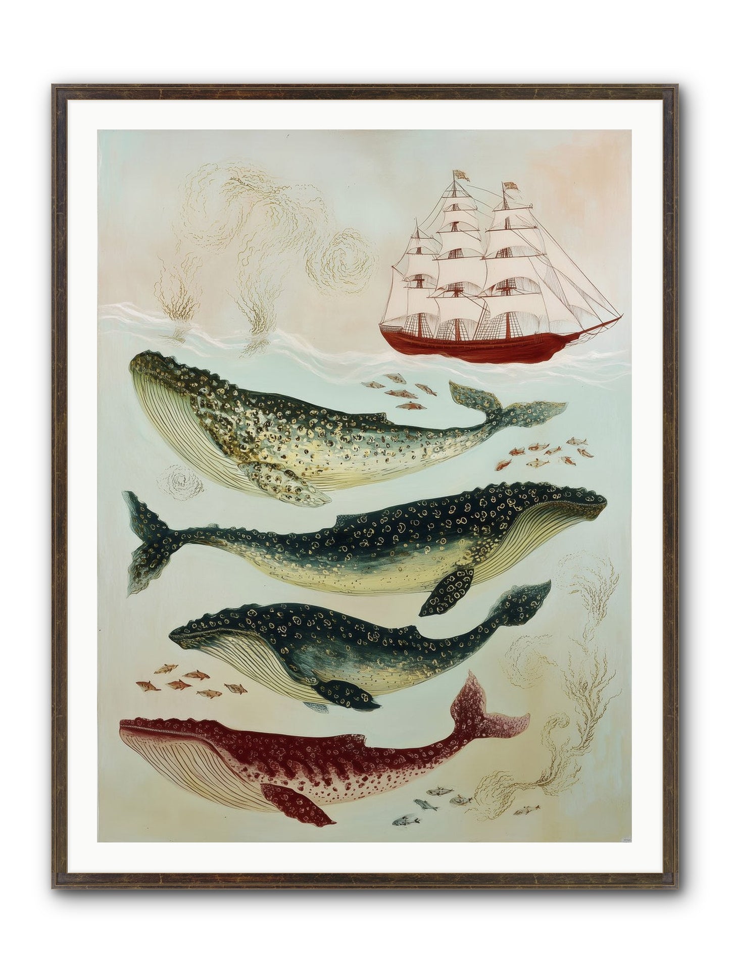 Salt Air Serenade Framed Print - Slimwoods Black/Gold 36x48