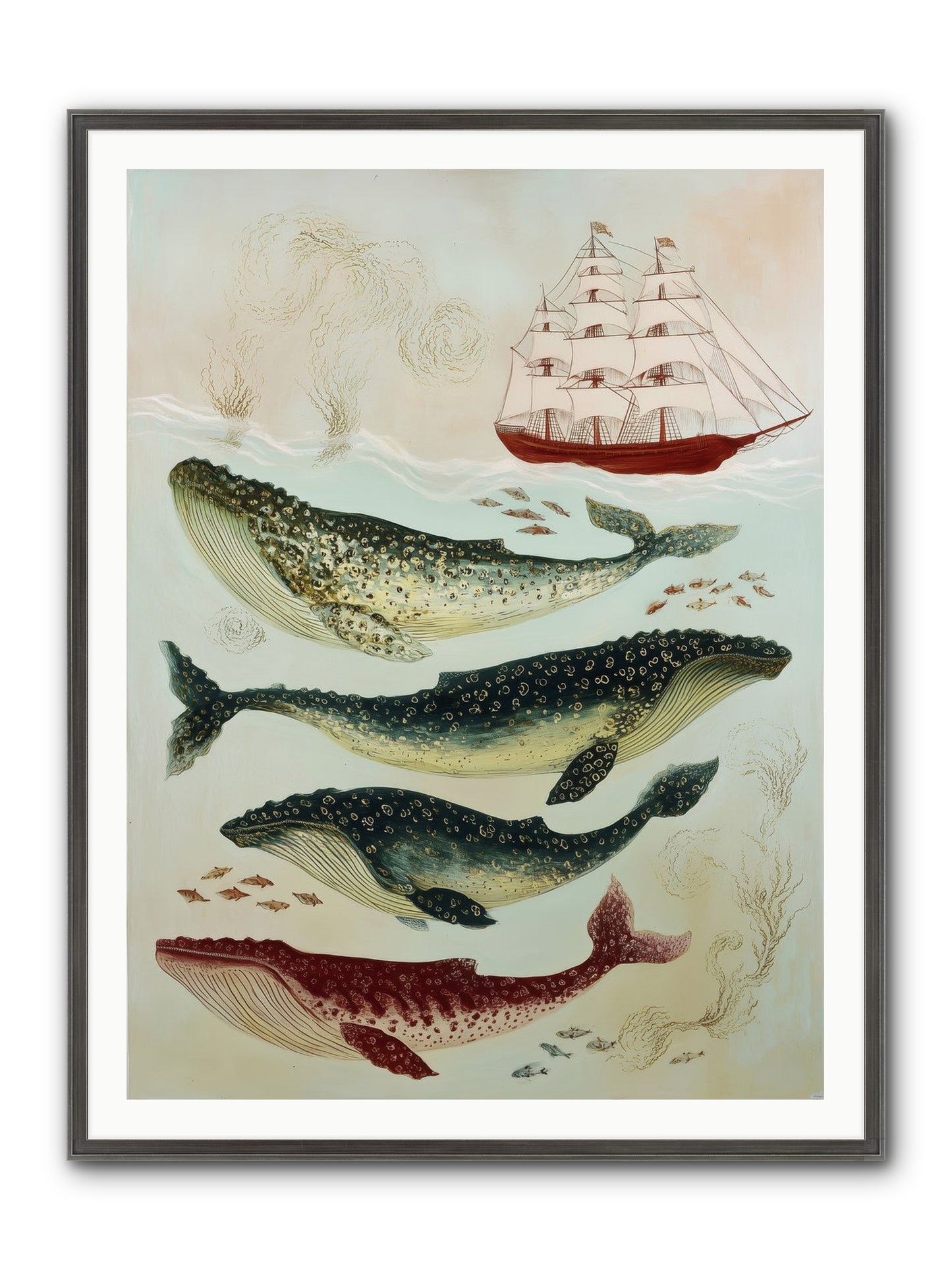 Salt Air Serenade Framed Print - Slimwoods Black/Silver 36x48