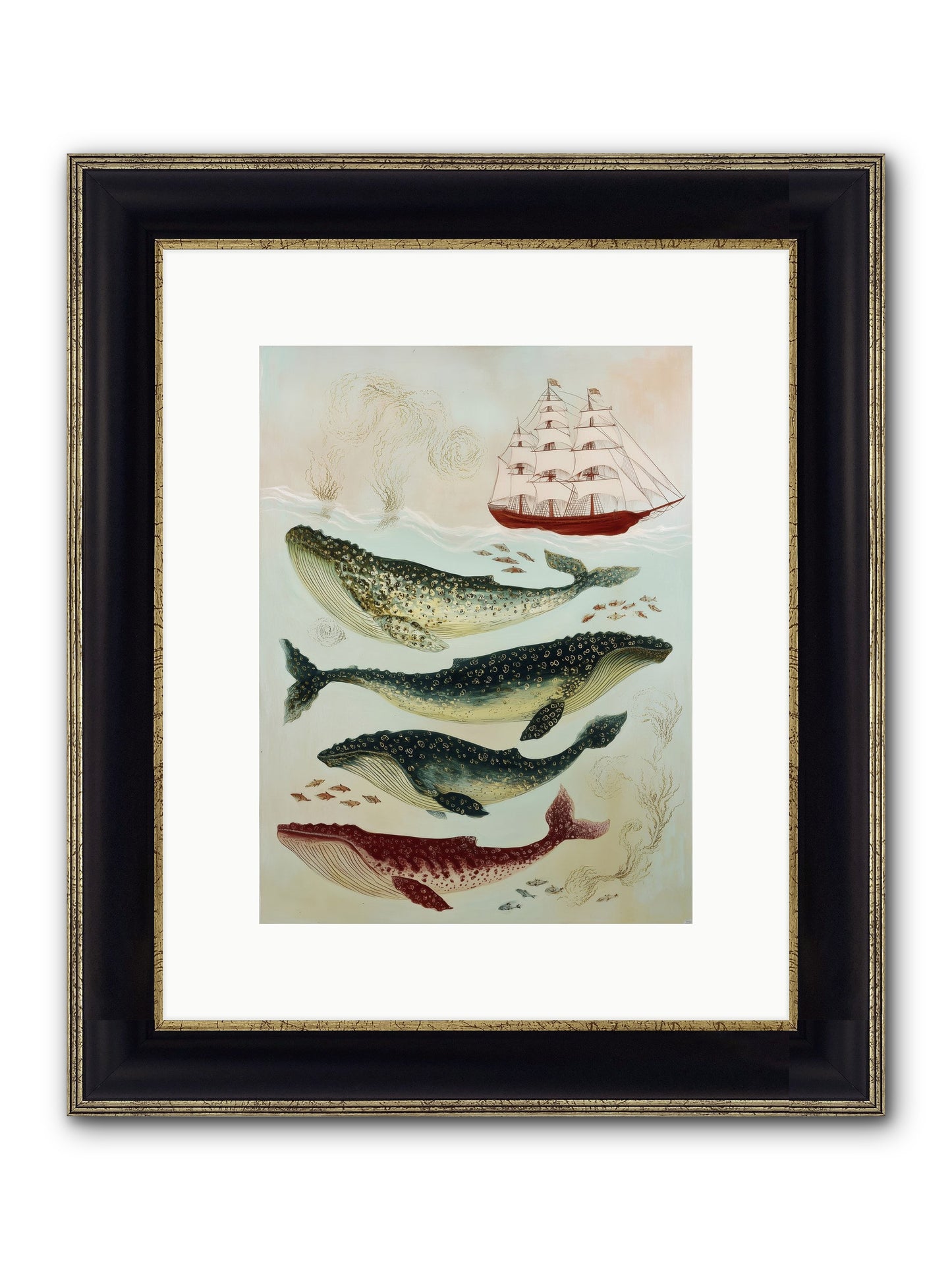 Salt Air Serenade Framed Print - Black & Gold 9x12