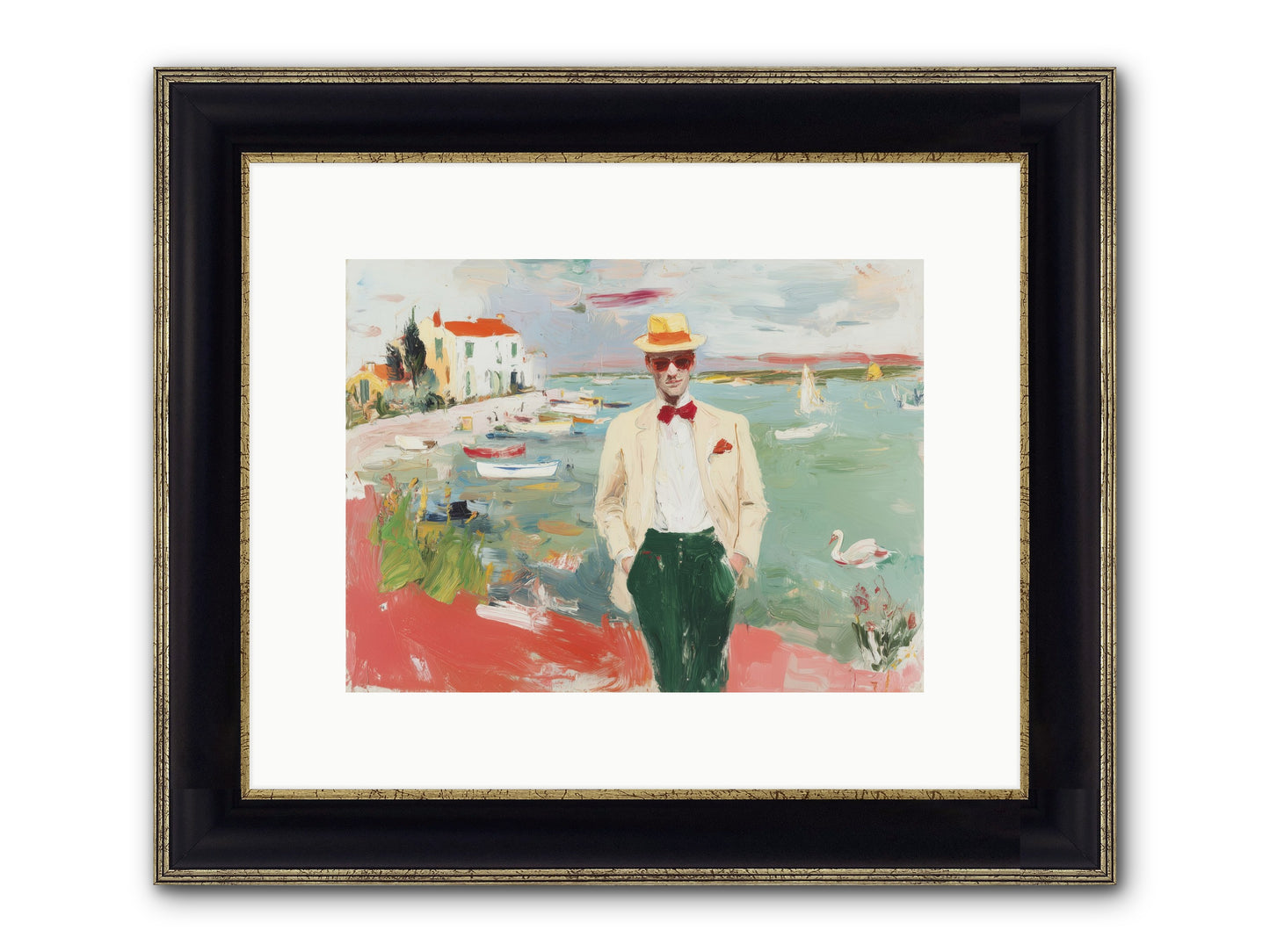 Salt Air Serenity Framed Print - Black & Gold 12x9