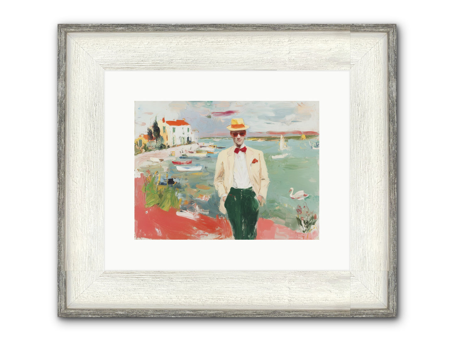 Salt Air Serenity Framed Print - Driftwood White 12x9