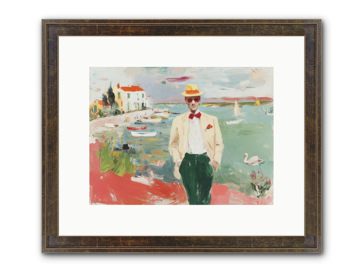 Salt Air Serenity Framed Print - Slimwoods Black/Gold 12x9