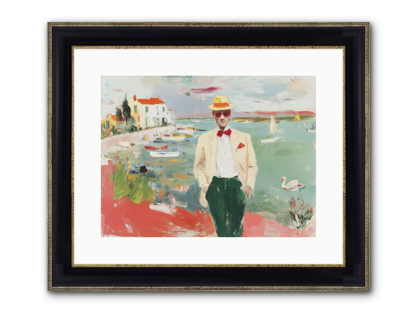 Salt Air Serenity Framed Print - Black & Gold 16x12