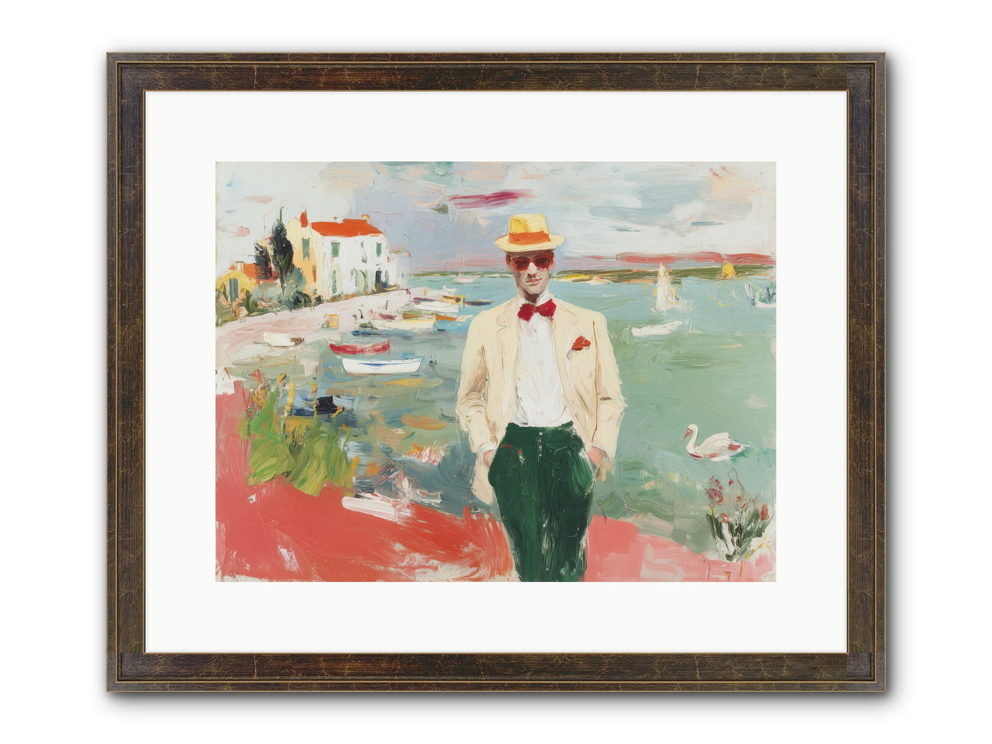 Salt Air Serenity Framed Print - Slimwoods Black/Gold 16x12