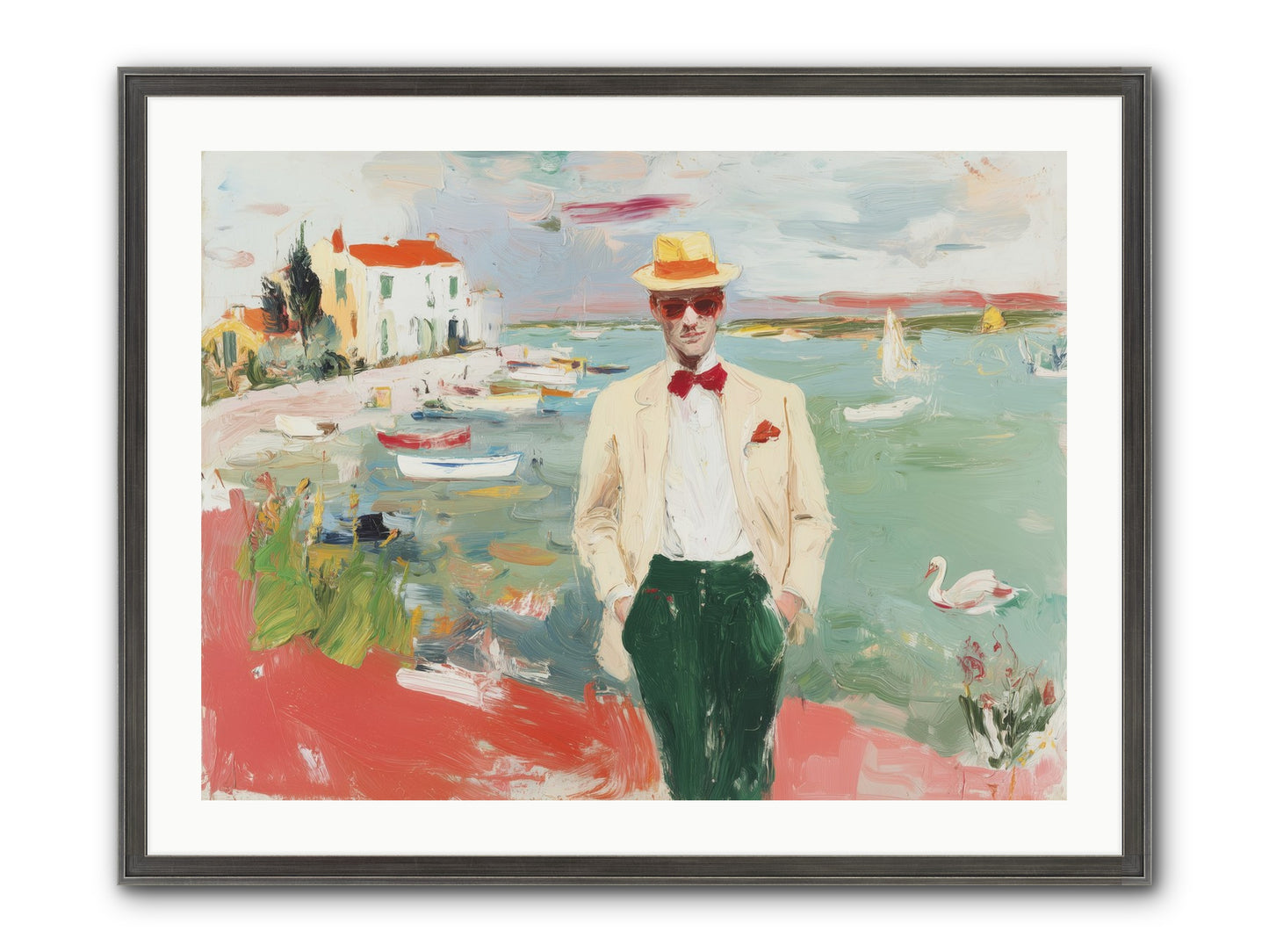 Salt Air Serenity Framed Print - Slimwoods Black/Silver 32x24