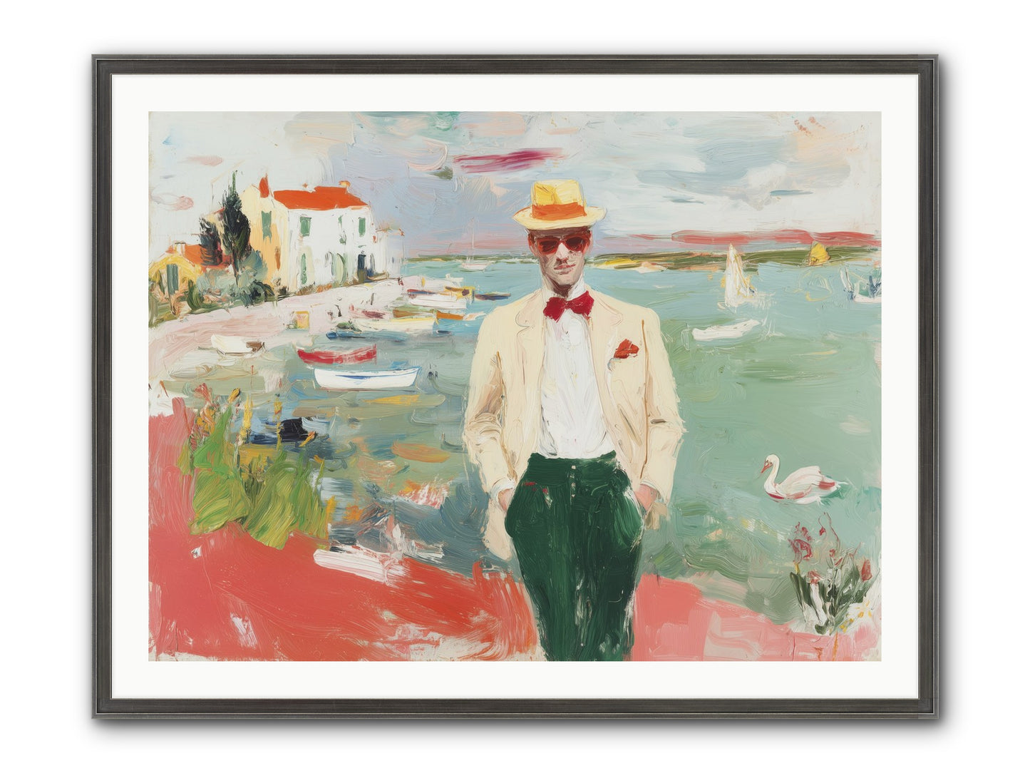 Salt Air Serenity Framed Print - Slimwoods Black/Silver 40x30
