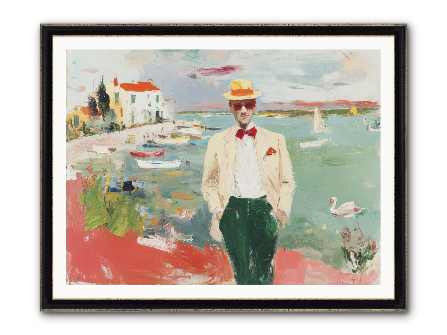 Salt Air Serenity Framed Print - Black & Gold 48x36