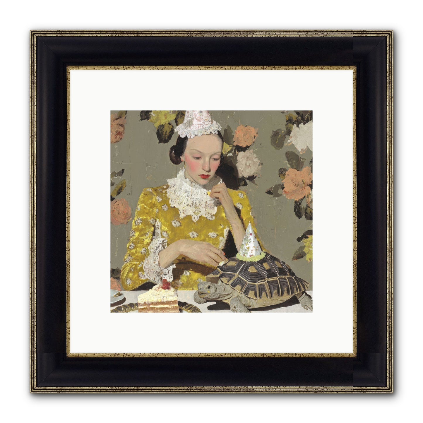 Salt and Clementine Framed Print - Black & Gold 10x10