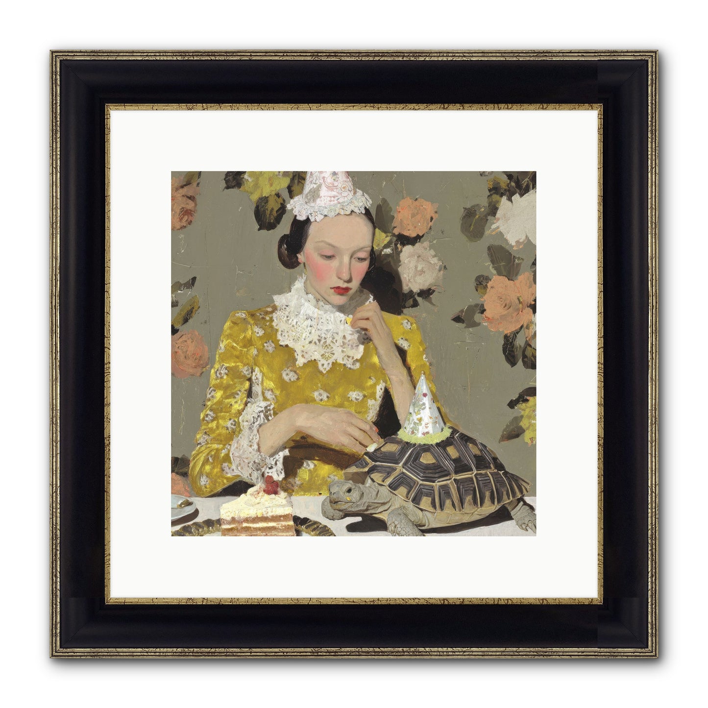 Salt and Clementine Framed Print - Black & Gold 12x12