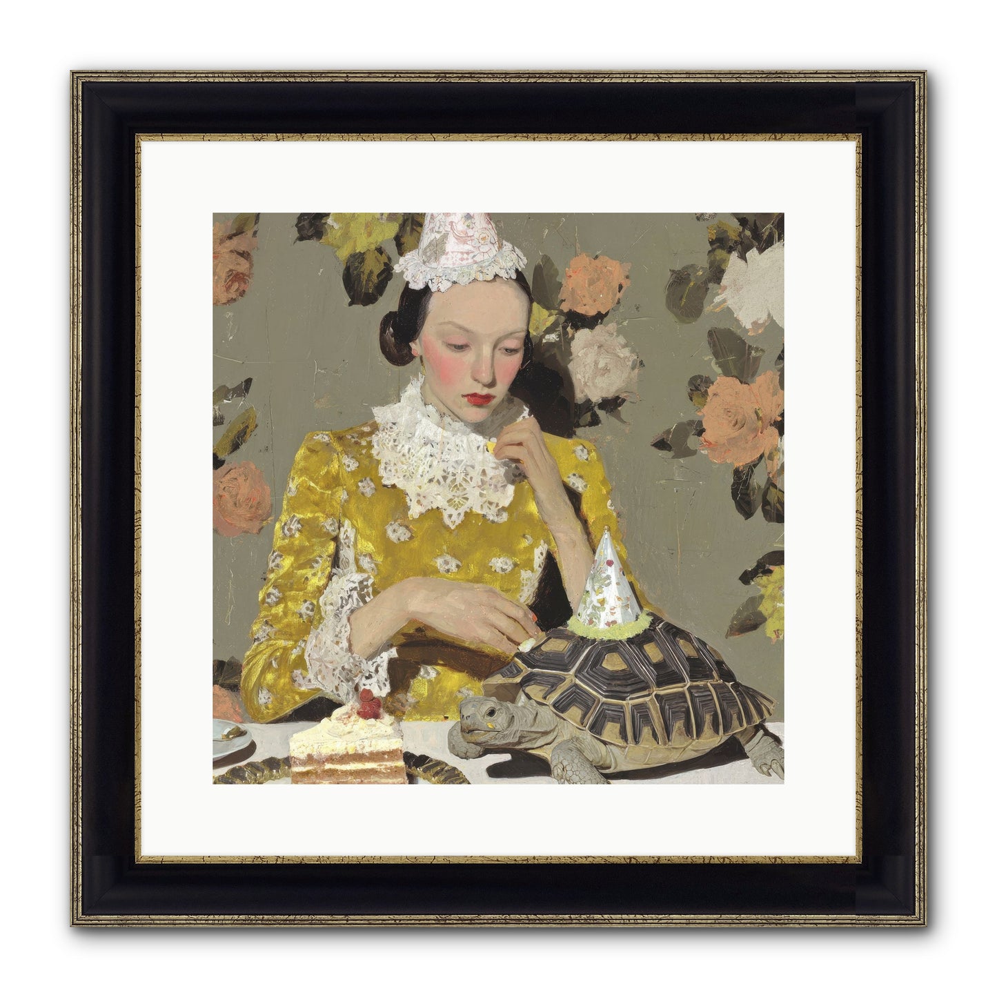 Salt and Clementine Framed Print - Black & Gold 16x16