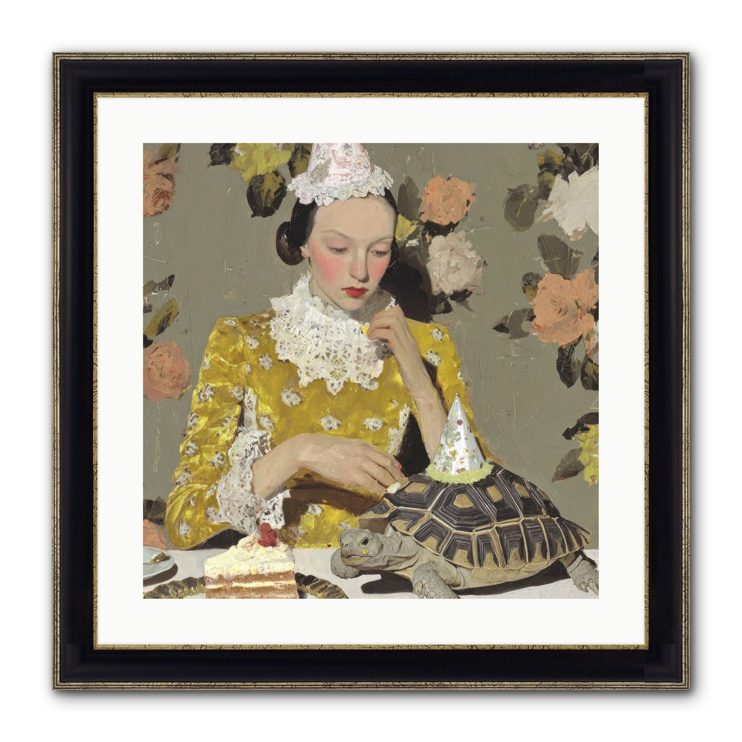Salt and Clementine Framed Print - Black & Gold 20x20