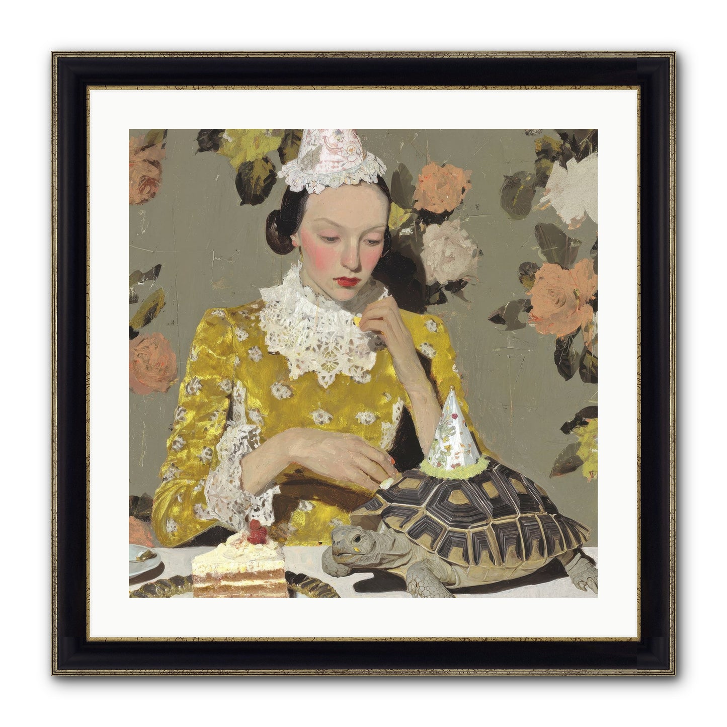 Salt and Clementine Framed Print - Black & Gold 24x24