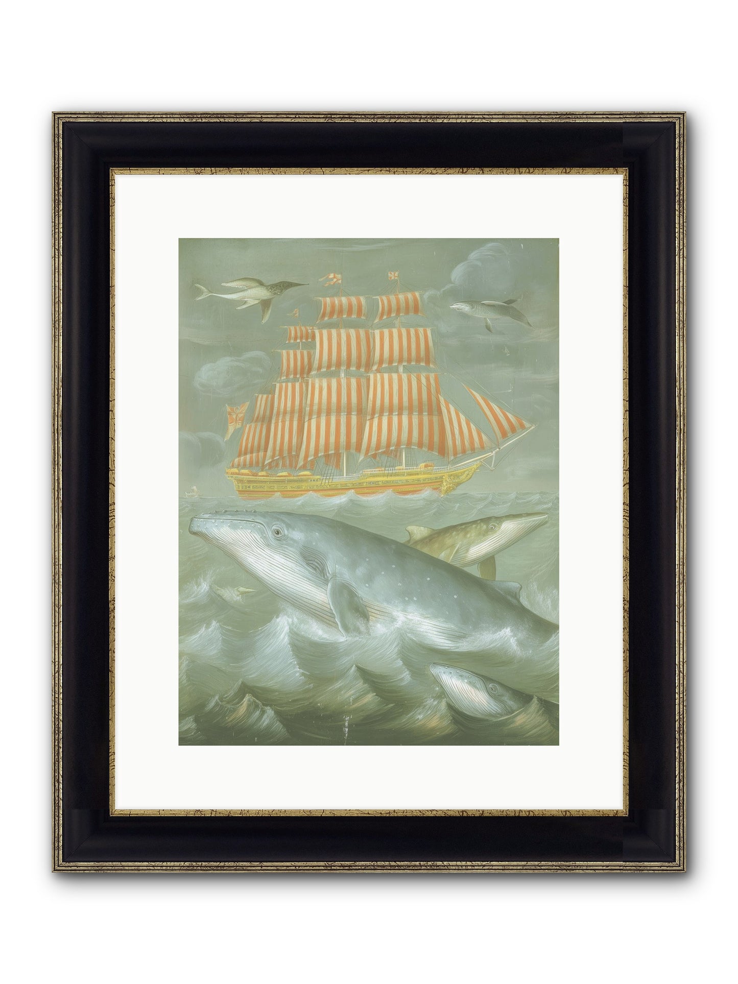 Saltwater Ghosts Framed Print - Black & Gold 12x16