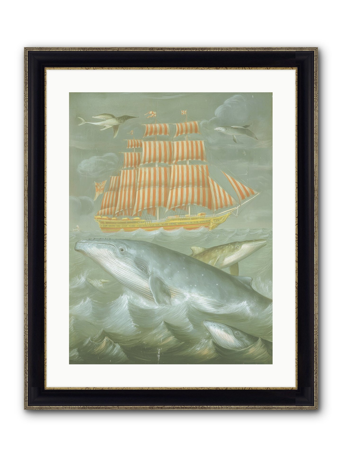 Saltwater Ghosts Framed Print - Black & Gold 18x24