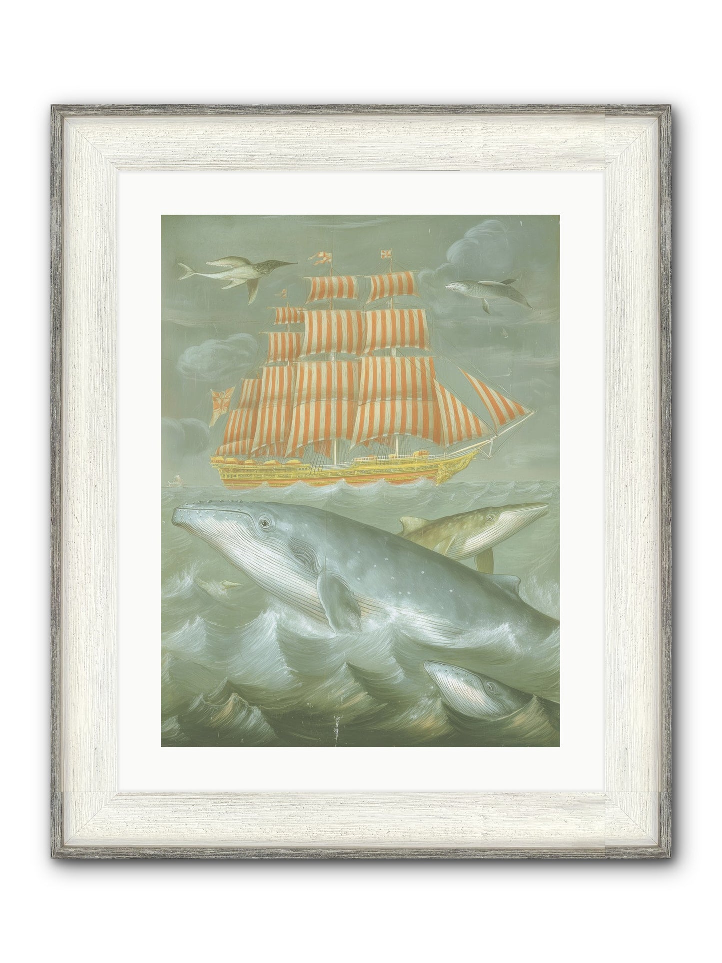 Saltwater Ghosts Framed Print - Driftwood White 18x24