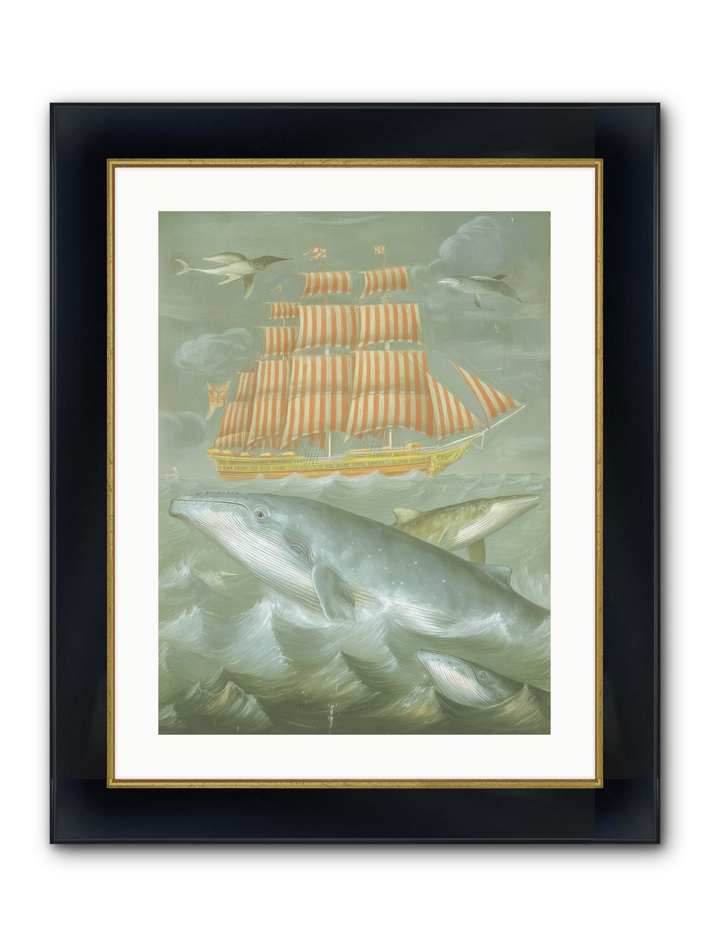 Saltwater Ghosts Framed Print - Wide Black w/Gold 18x24
