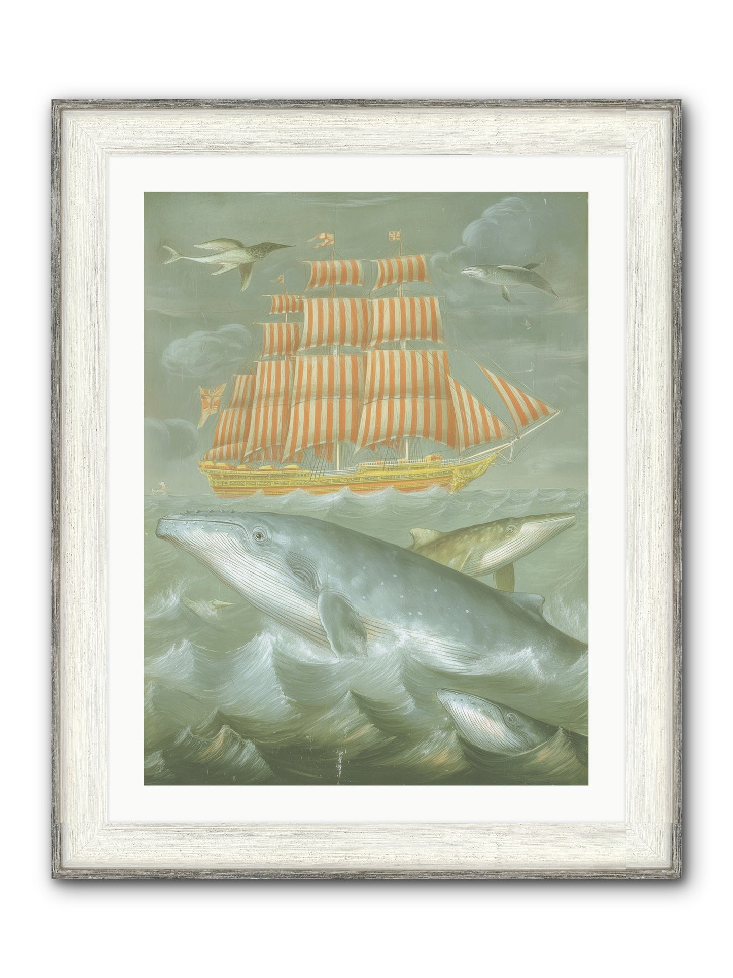 Saltwater Ghosts Framed Print - Driftwood White 24x32