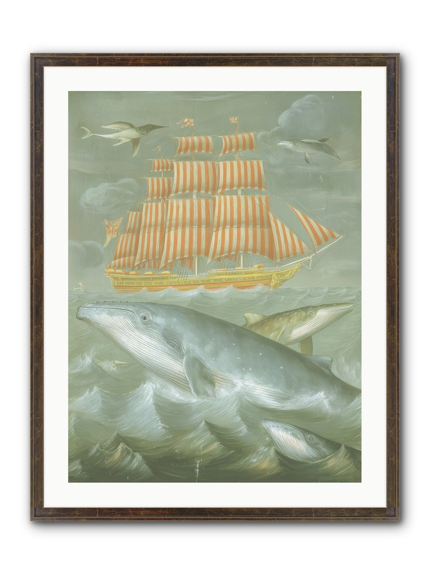 Saltwater Ghosts Framed Print - Slimwoods Black/Gold 24x32