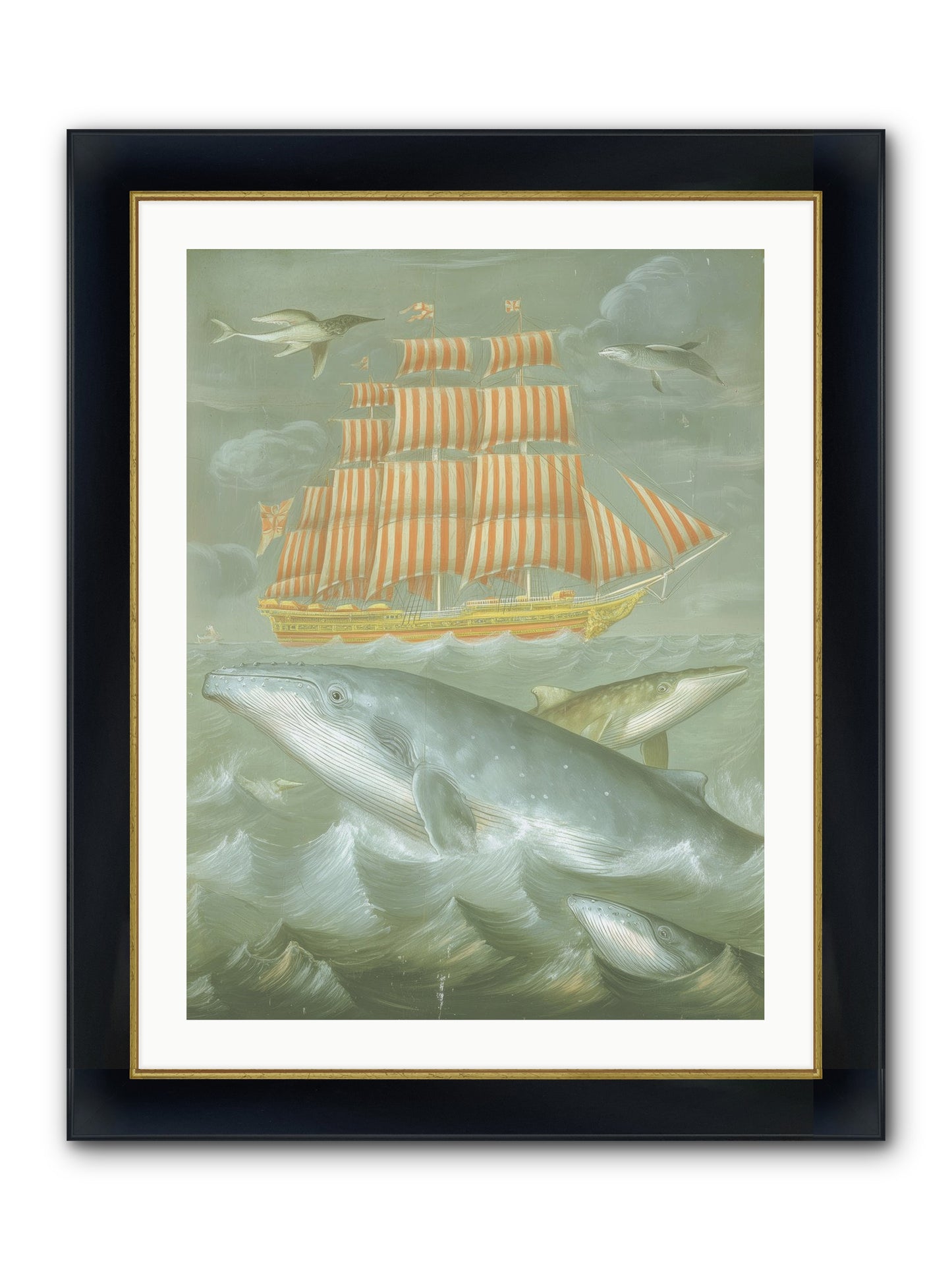 Saltwater Ghosts Framed Print - Wide Black w/Gold 24x32