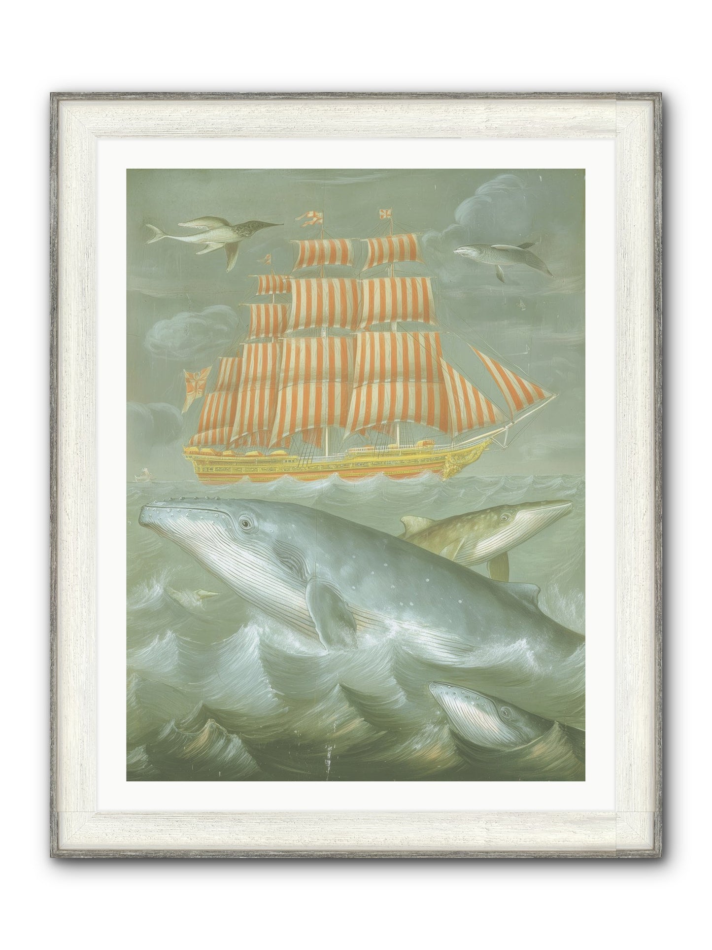 Saltwater Ghosts Framed Print - Driftwood White 30x40