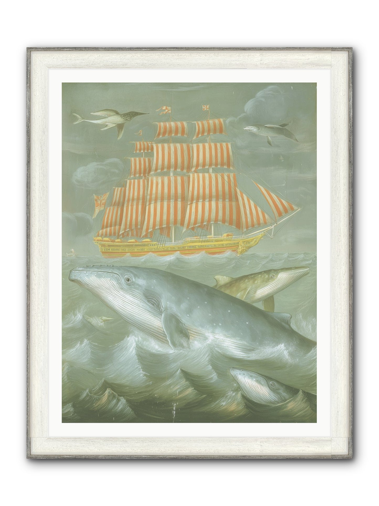 Saltwater Ghosts Framed Print - Driftwood White 36x48