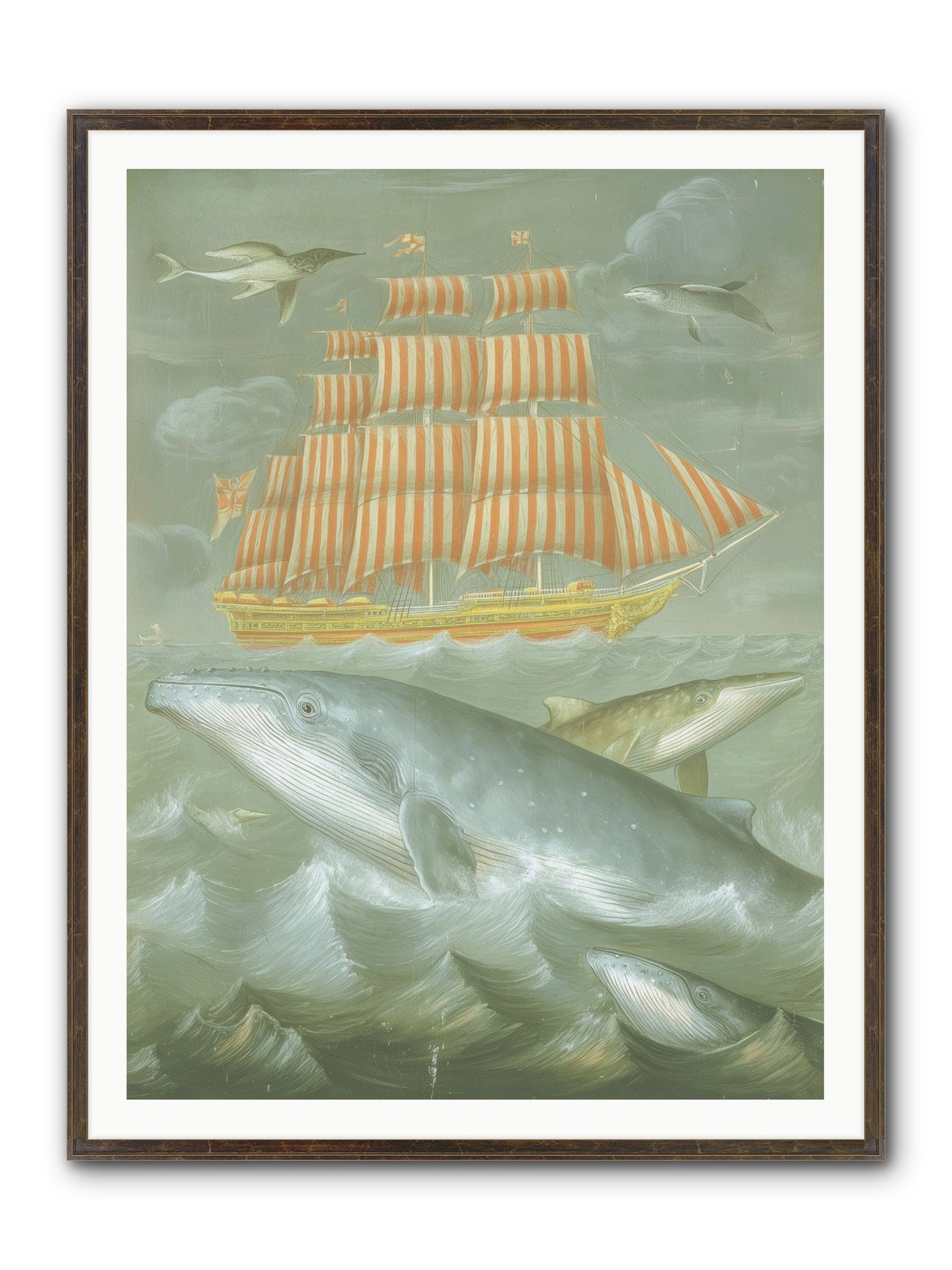 Saltwater Ghosts Framed Print - Slimwoods Black/Gold 36x48