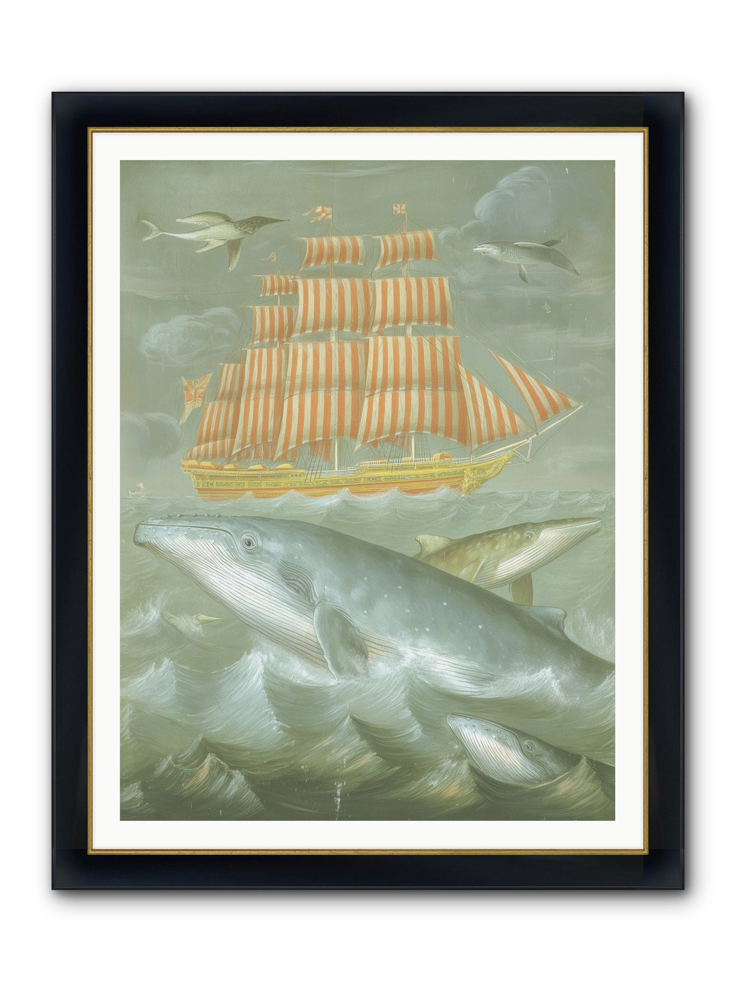 Saltwater Ghosts Framed Print - Wide Black w/Gold 36x48