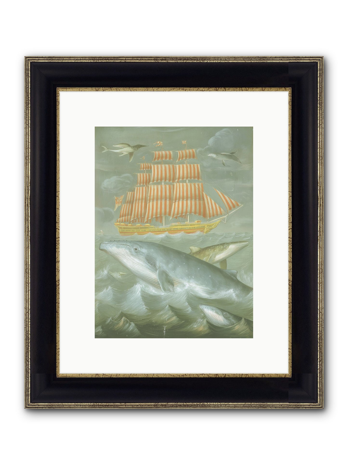Saltwater Ghosts Framed Print - Black & Gold 9x12