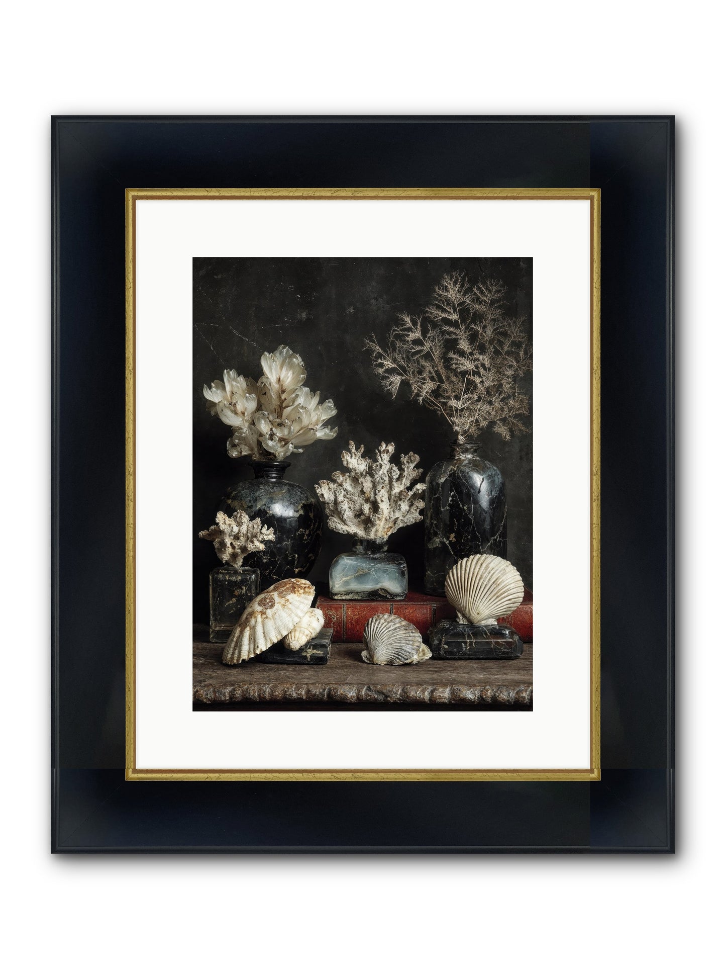 Saltwater Sonnets Framed Print - Wide Black w/Gold 12x16